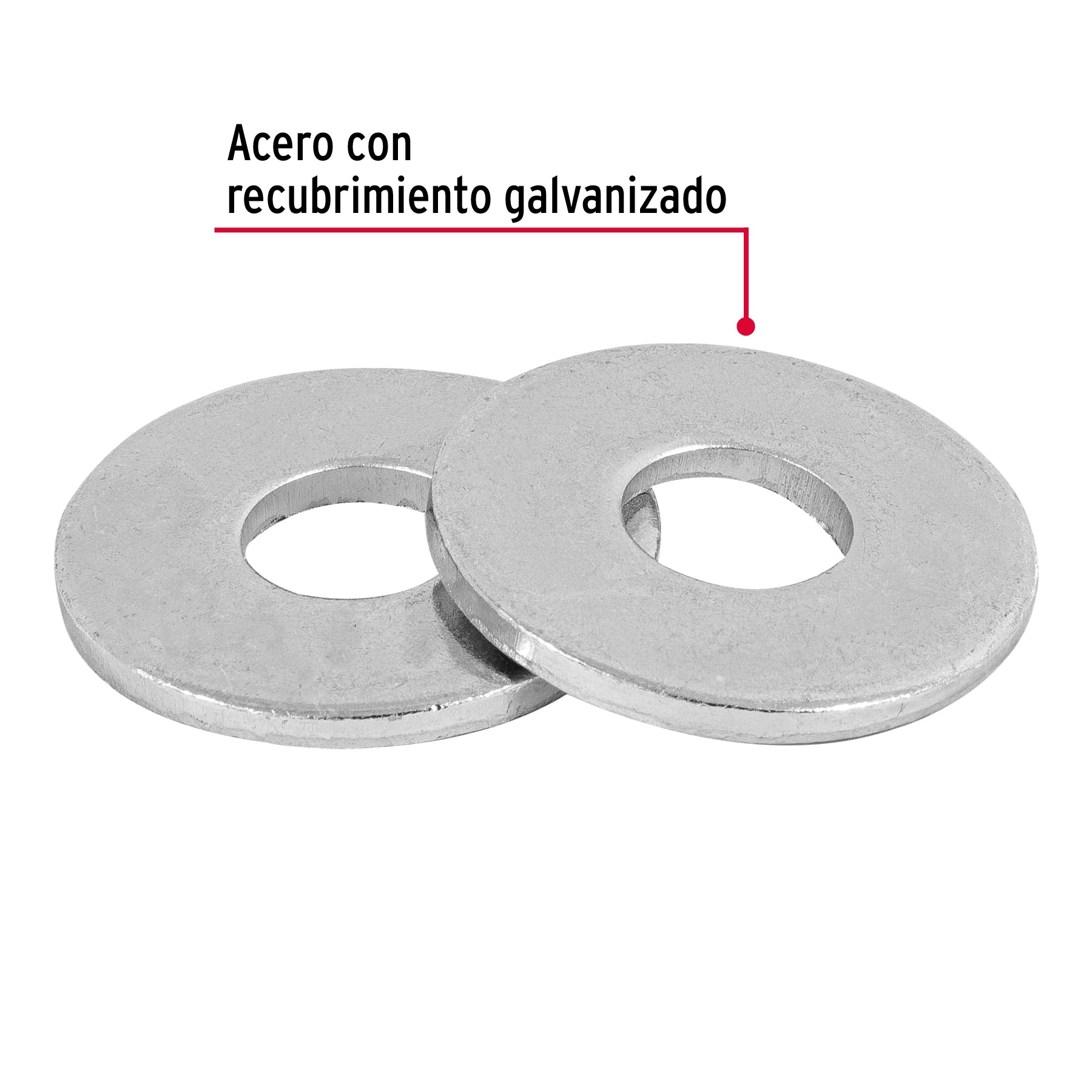 Rondana Plana 1/2" (13 mm) Fiero Blister 6 Piezas