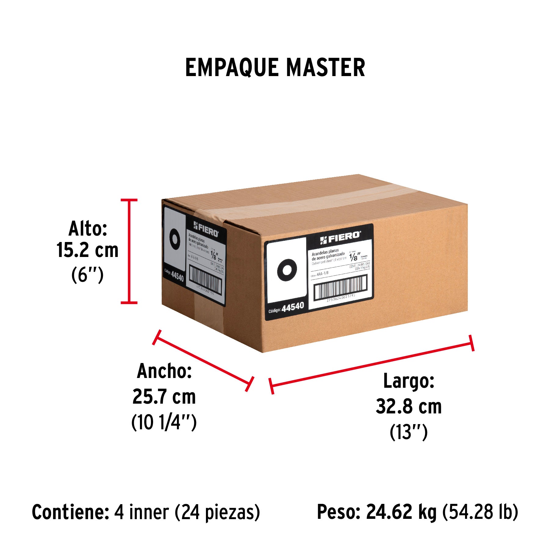 Rondana Plana 1/8" (3 mm) Bolsa 1 Kilo Fiero