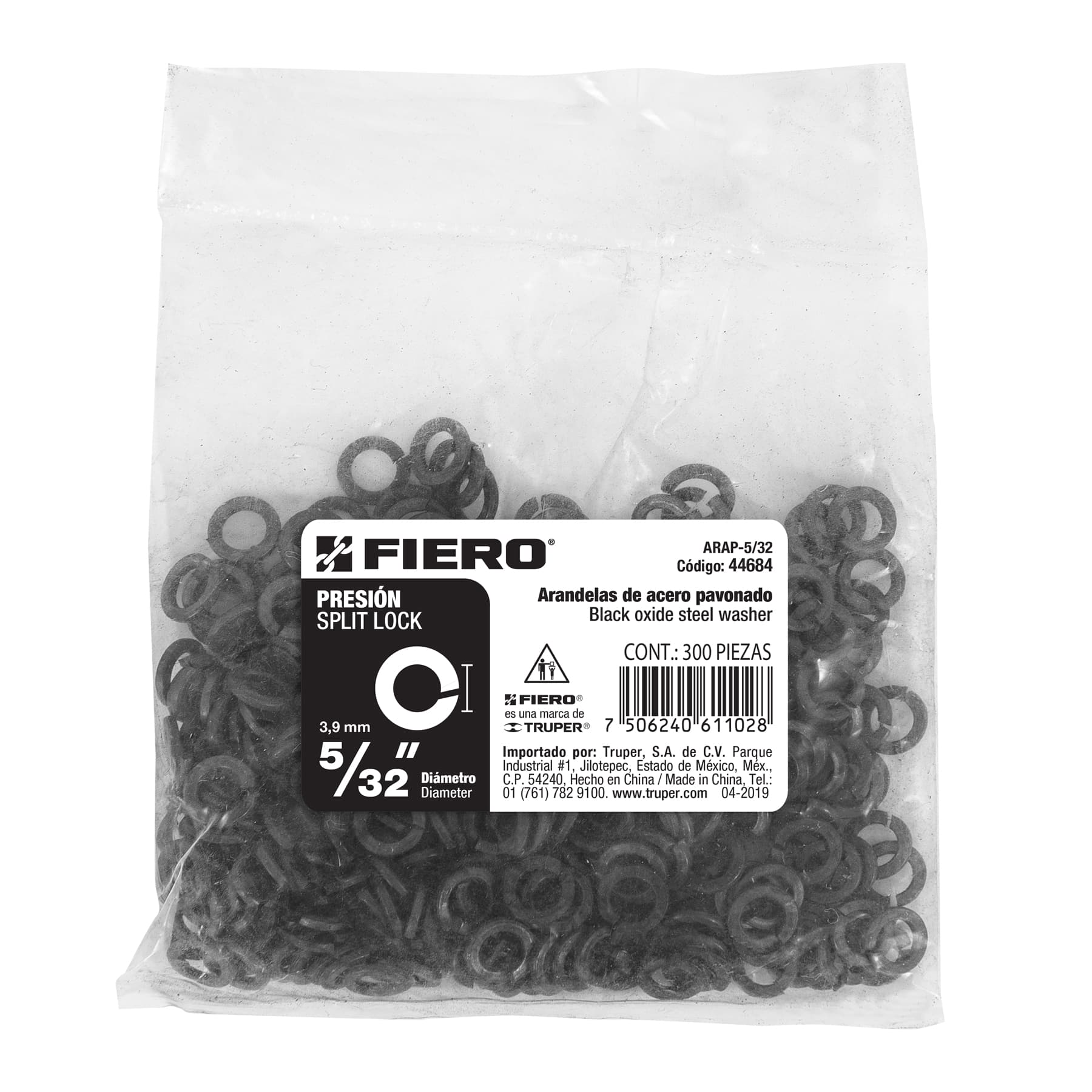 Rondana de Presion Fiero 5/32" (4 mm) Bolsa 300 Piezas