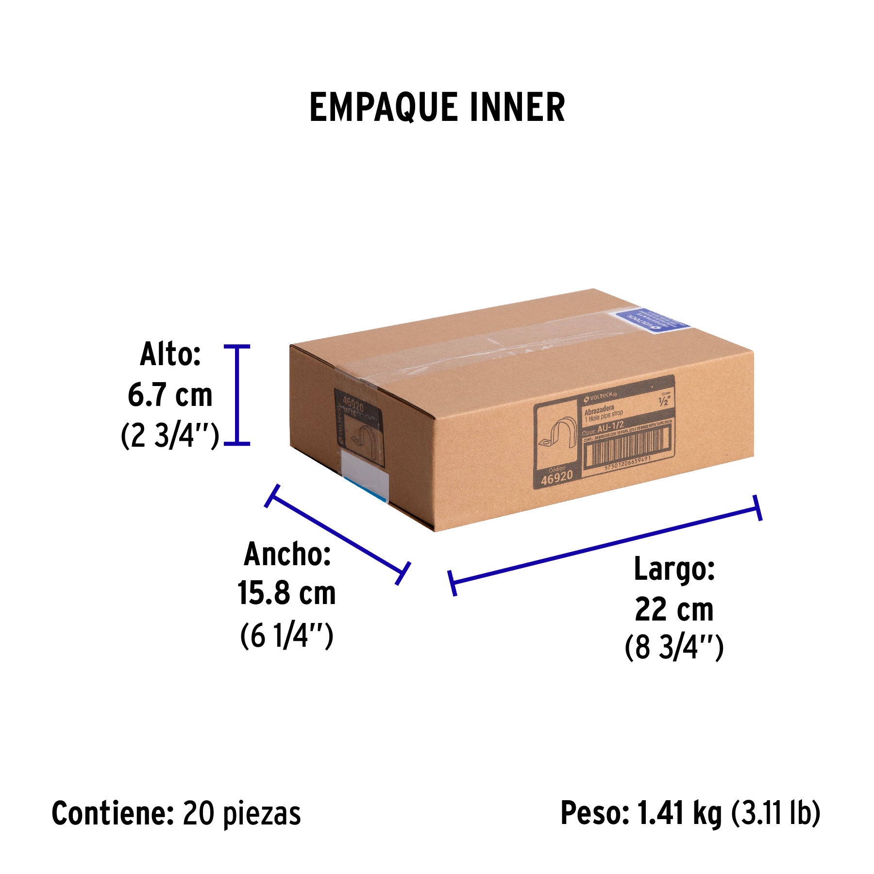 Abrazadera Uña Volteck 1/2" (13 mm) Bolsa 10 Piezas