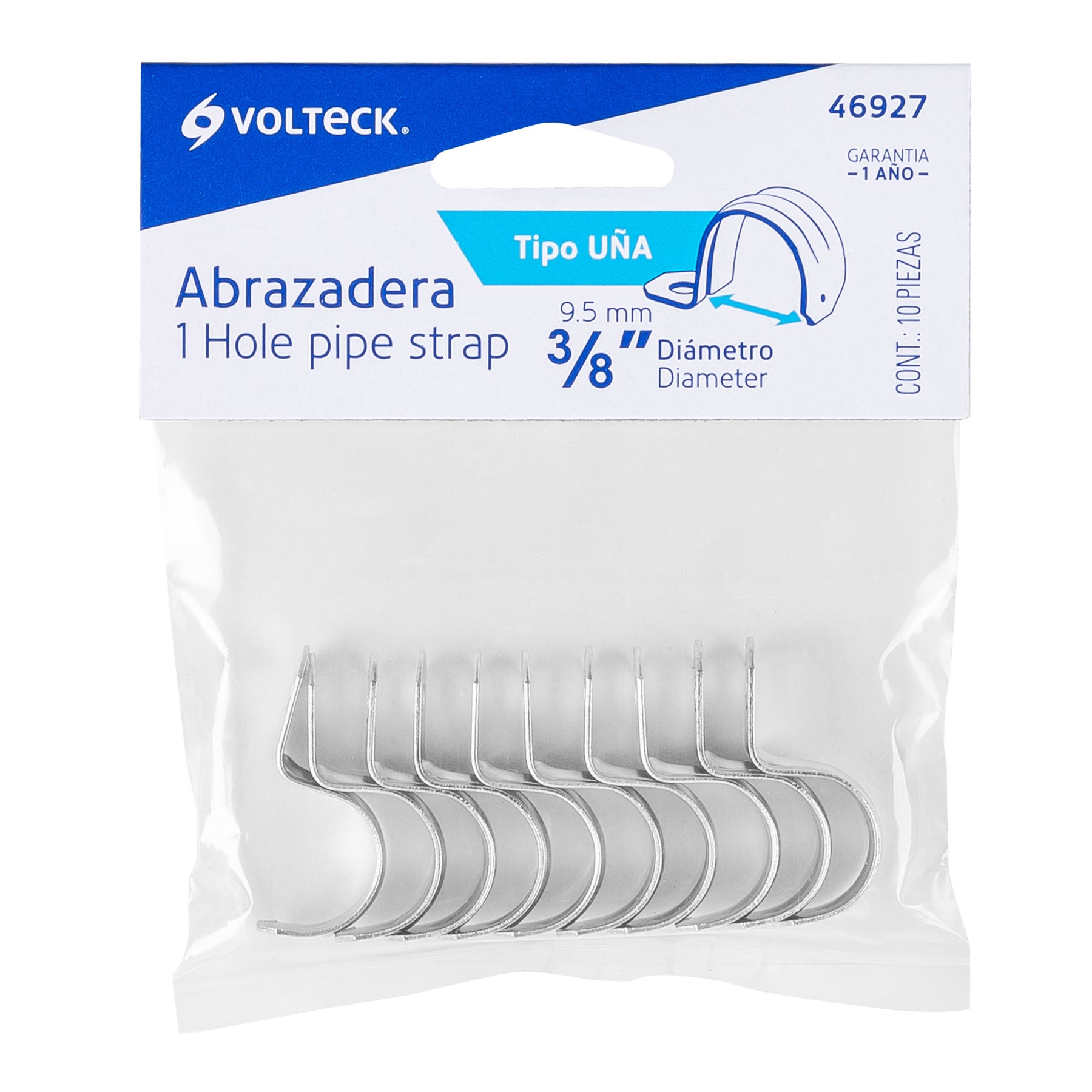 Abrazadera Uña Volteck 3/8" (10 mm) por Pieza