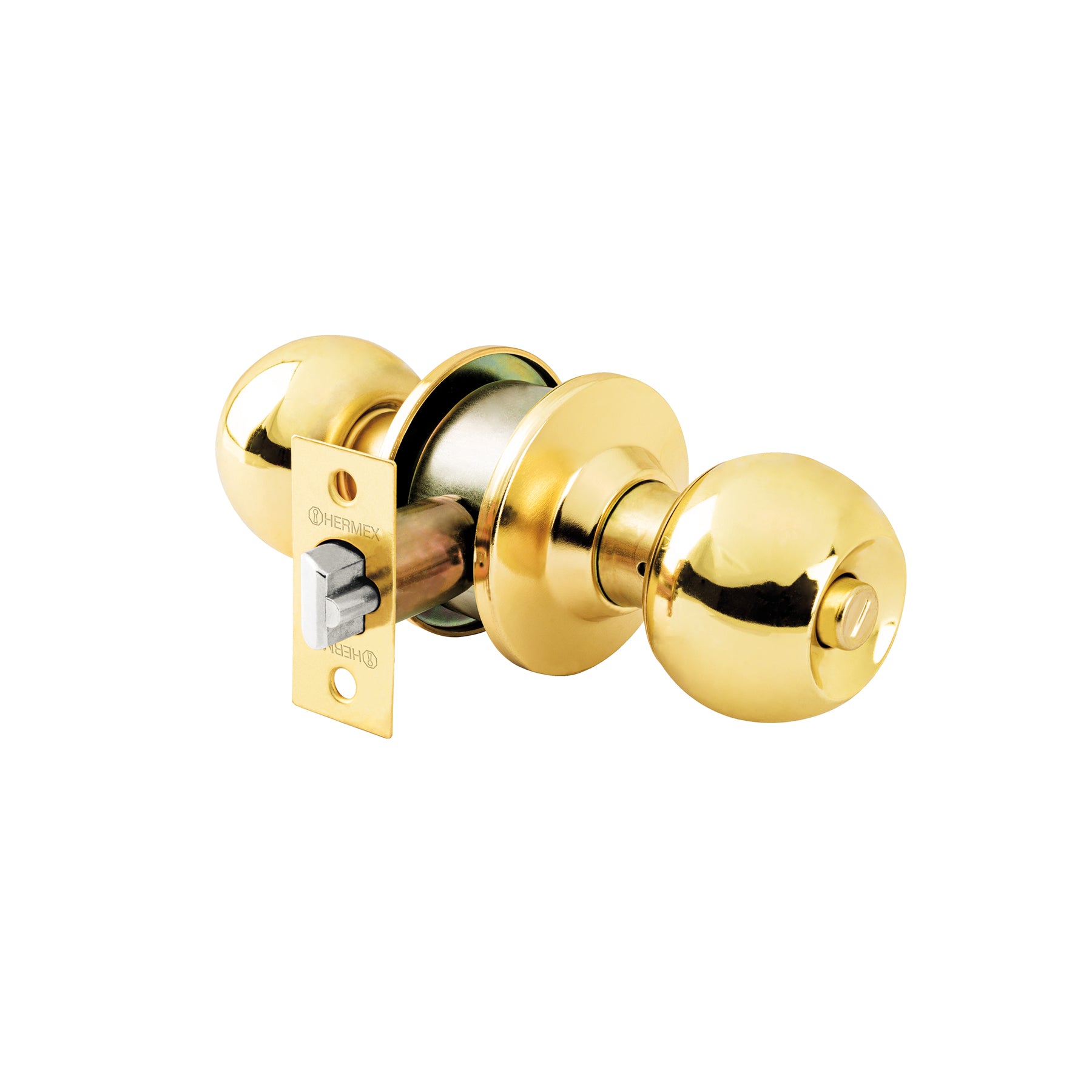 Cerradura Tipo Esfera Hermex Basic Laton Brillante Recamara