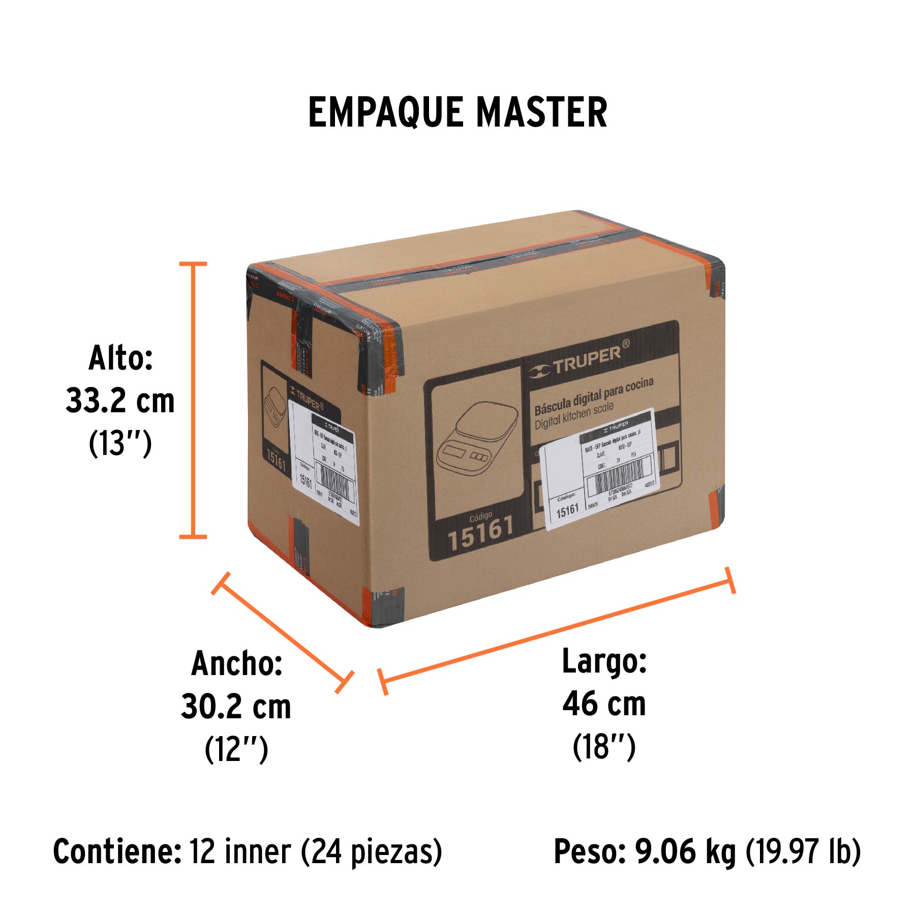 Bascula Capacidad 5 Kg Digital para Cocina Truper