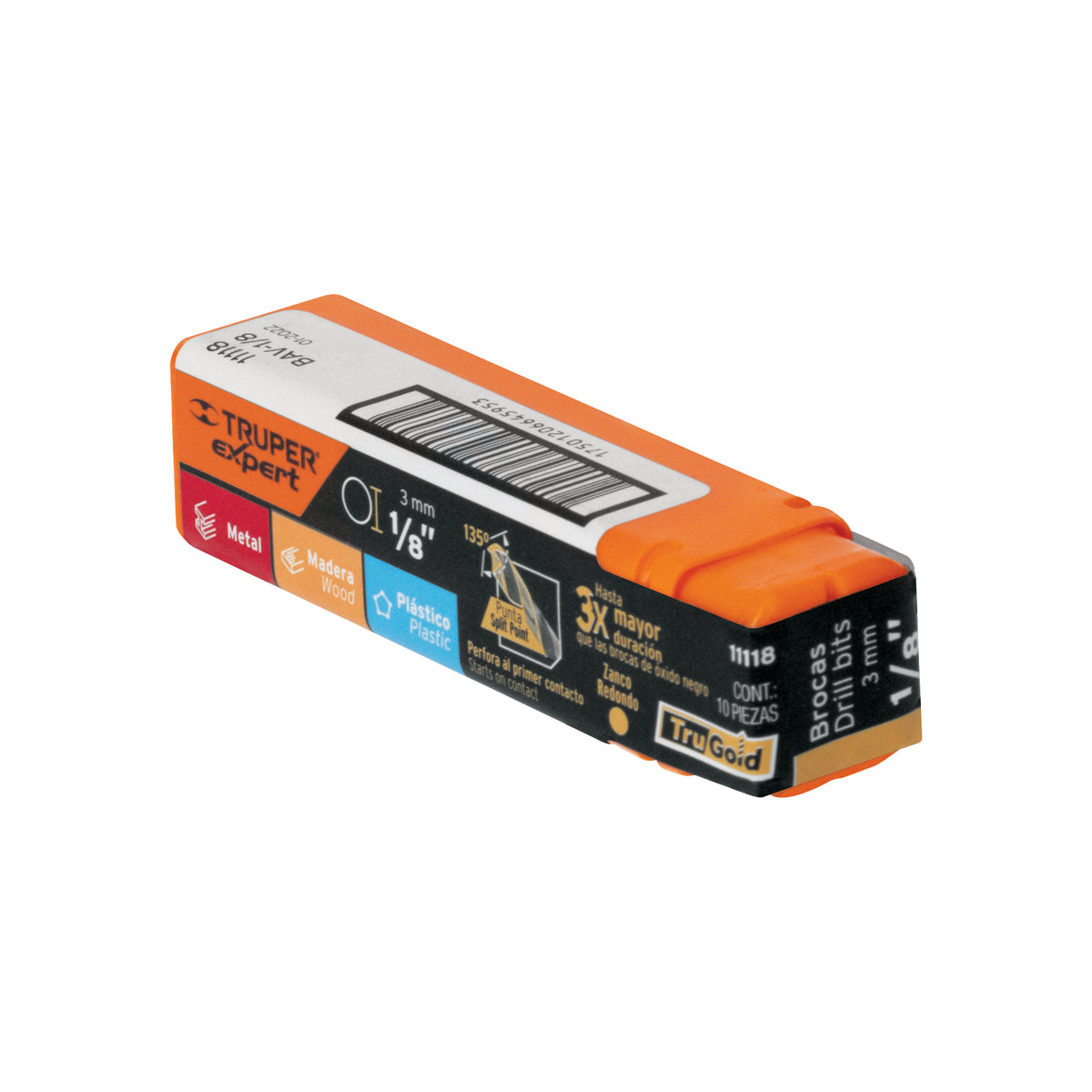 Broca de Acero M2 Alta Velocidad Truper 1/8"