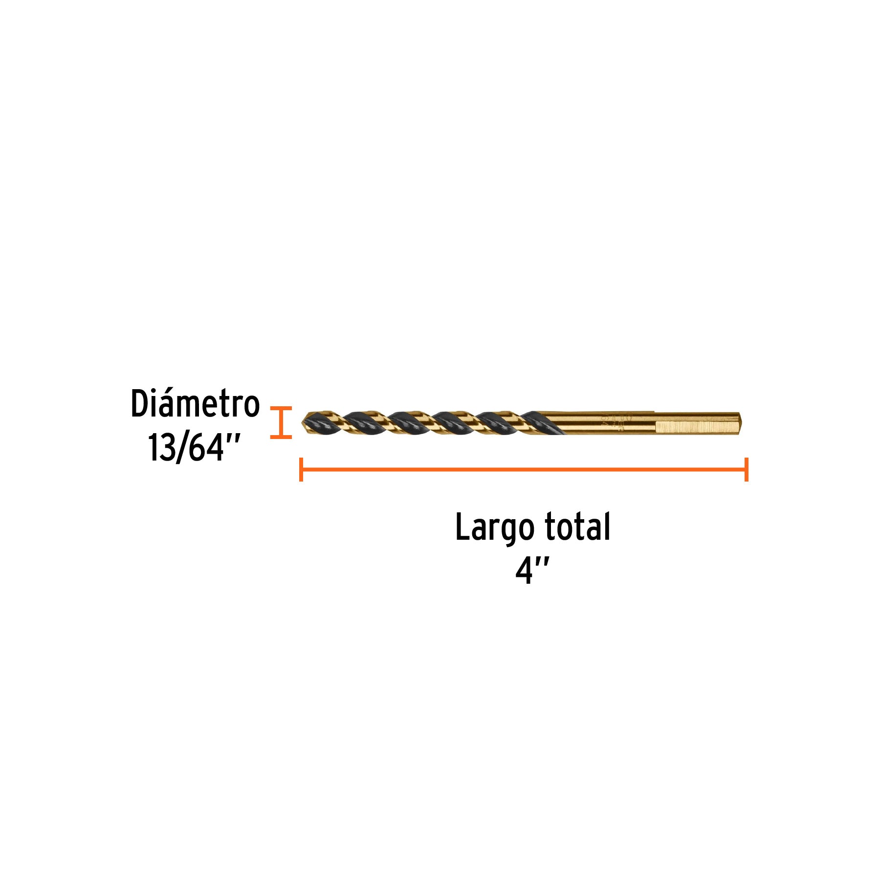 Broca de Acero M2 Alta Velocidad Truper 13/64"