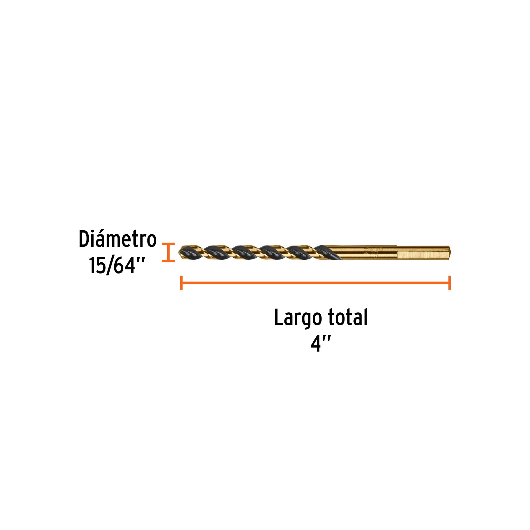 Broca de Acero M2 Alta Velocidad Truper 15/64"