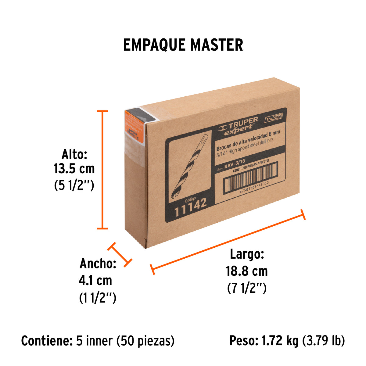 Broca de Acero M2 Alta Velocidad Truper 5/16"