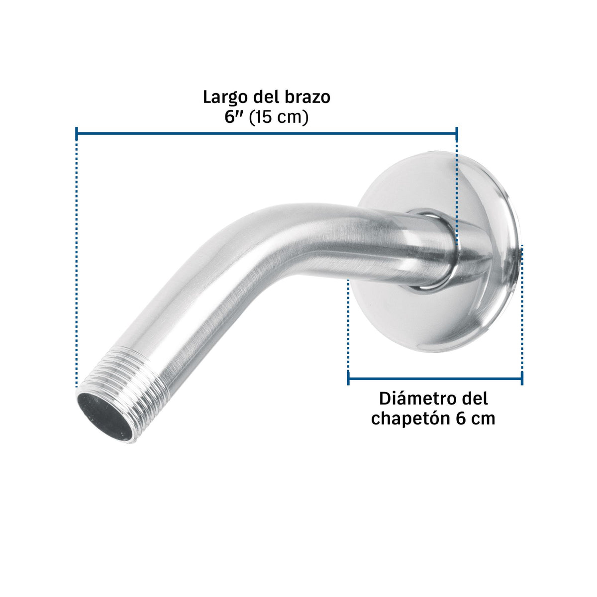 Brazo y Chapeton para Regadera Blister FOSET BASIC Cromo