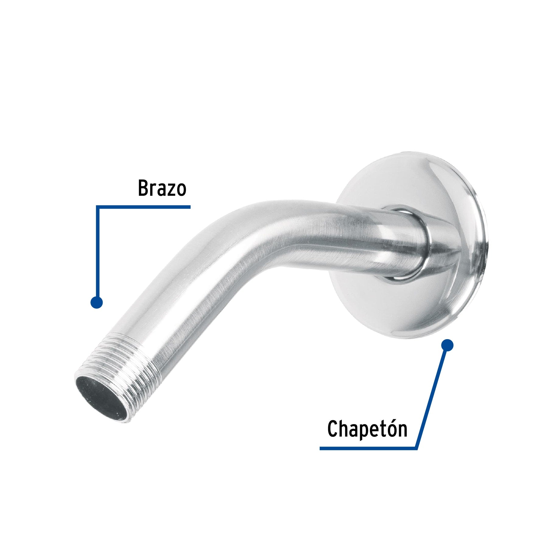 Brazo y Chapeton para Regadera Foset Cromo