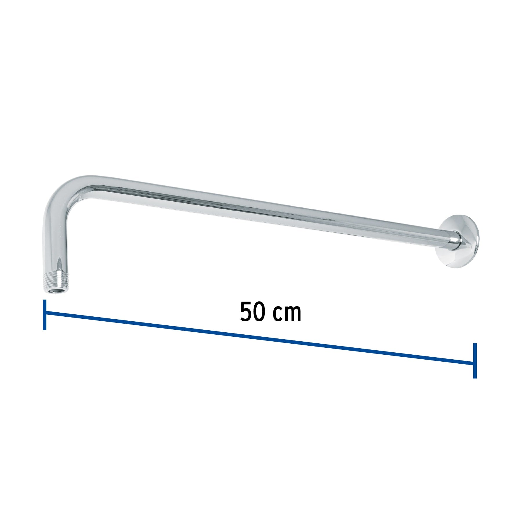 Brazo Recto con Chapeton para Regadera 50 cm FOSET TUBIG Acabado Cromo