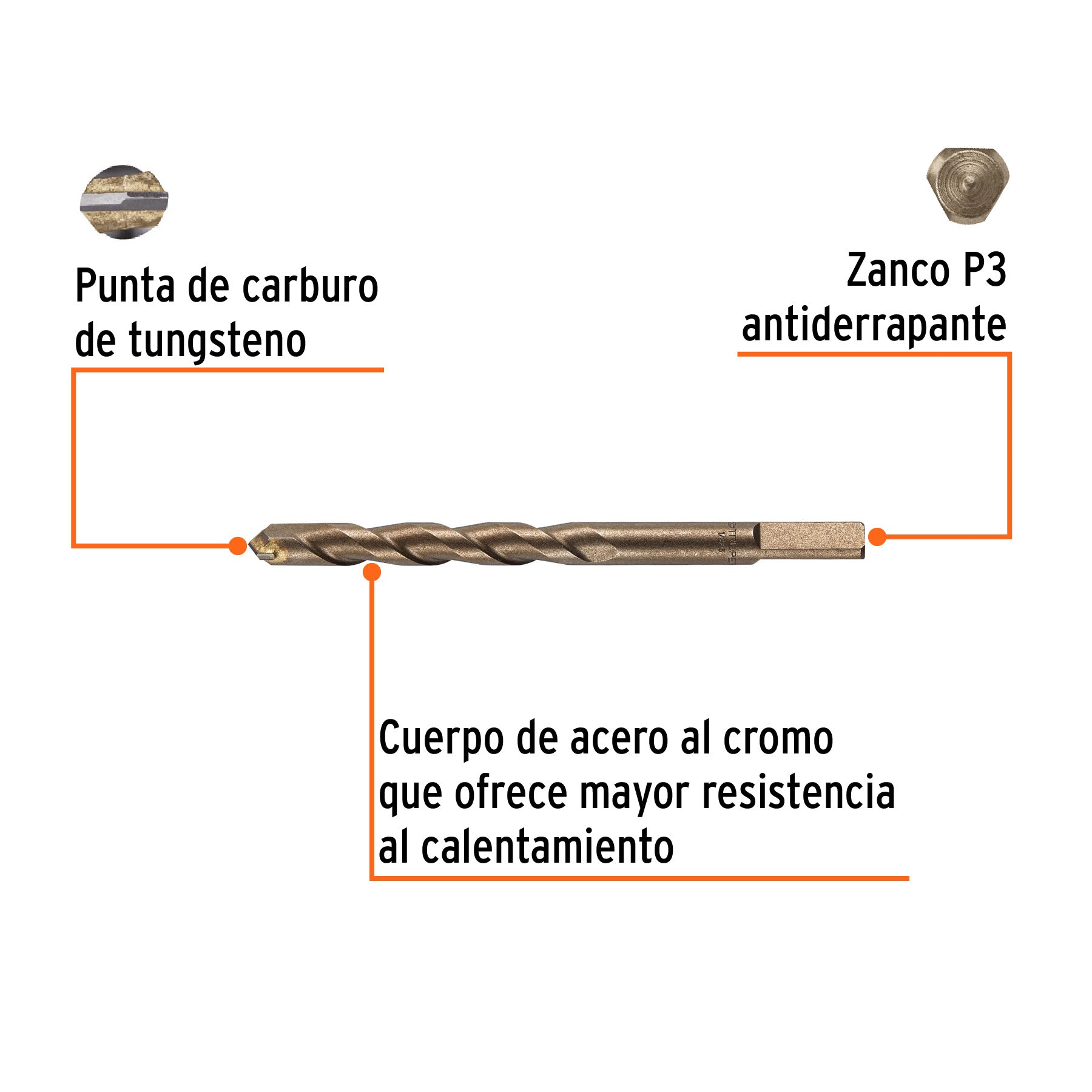 Broca para Concreto Truper 1/2" X 6"