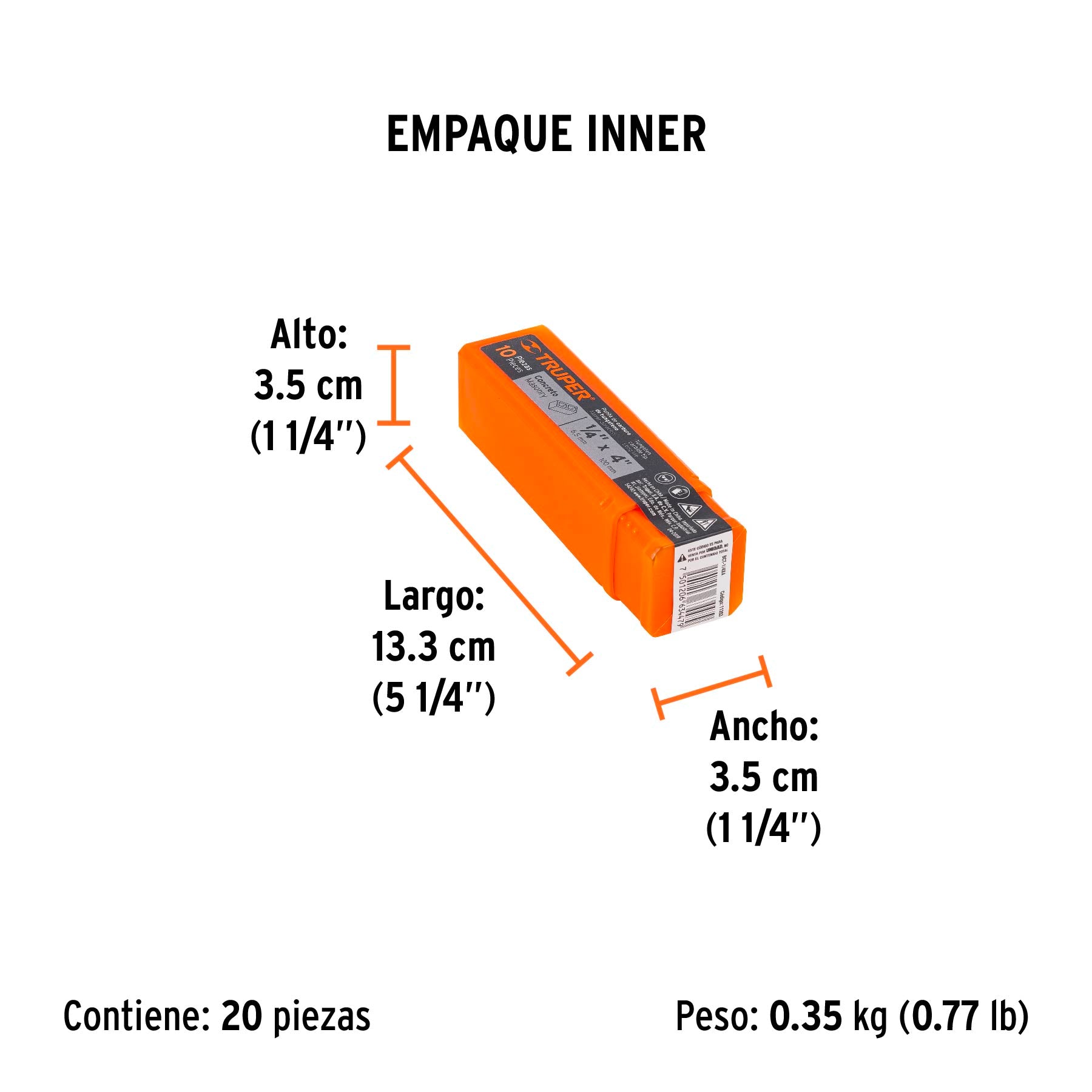 Broca para Concreto Truper 1/4" X 4"