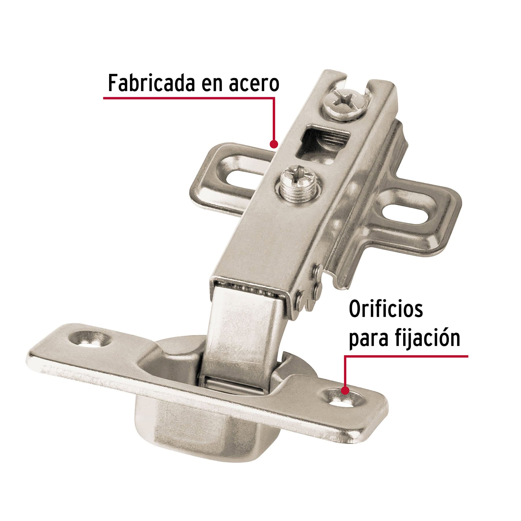 Bisagra Bidimensional Cobertura Completa 110° Hermex