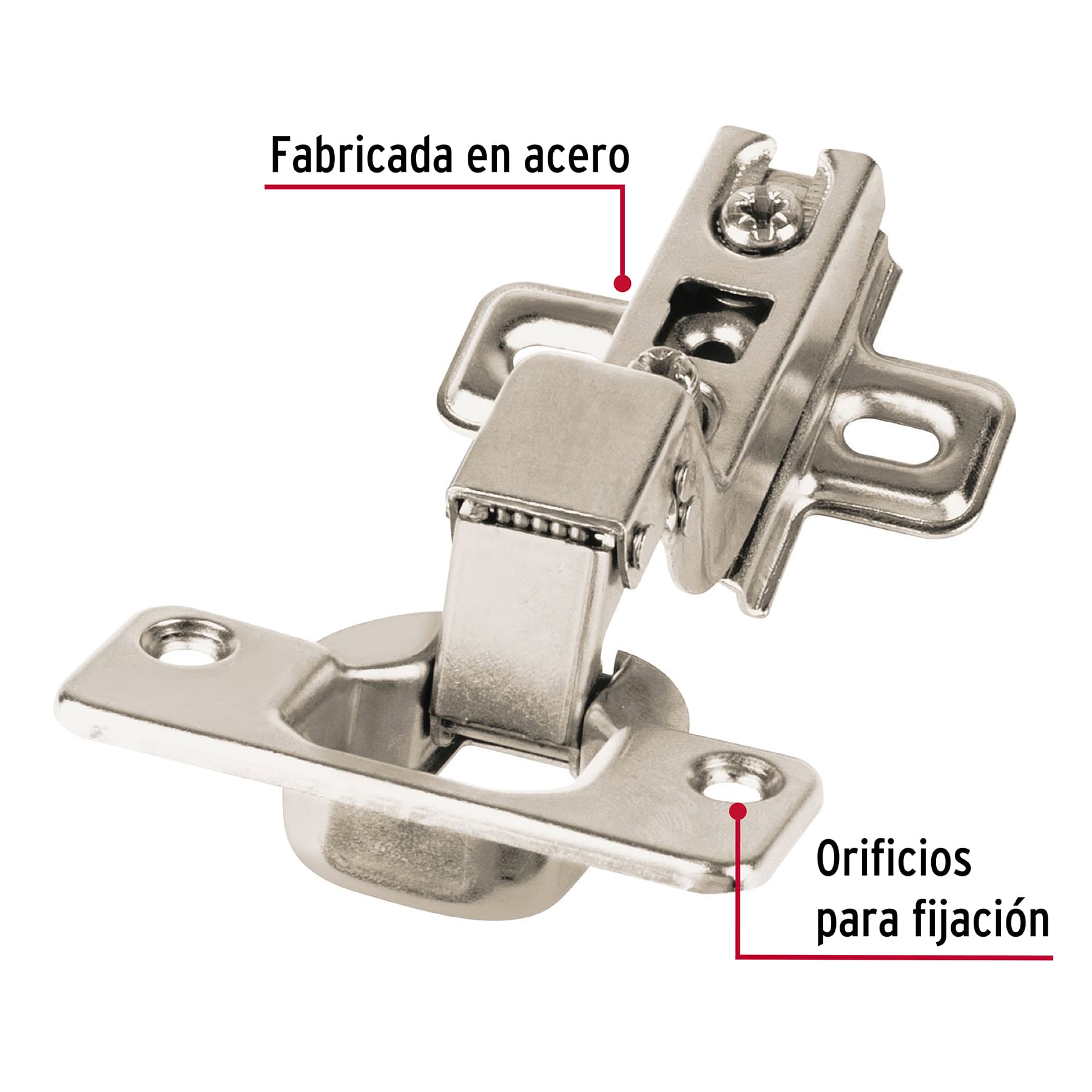 Bisagra Bidimensional Cobertura Interna 110° Hermex