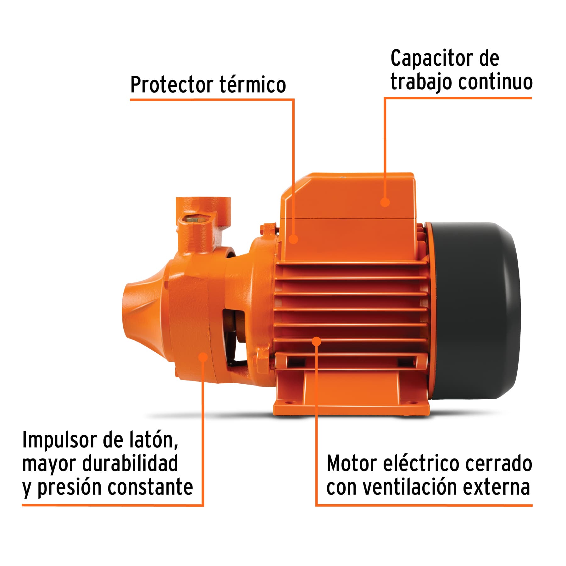 Bomba Periferica 1/2 HP Altura Maxima 45 m Truper Expert
