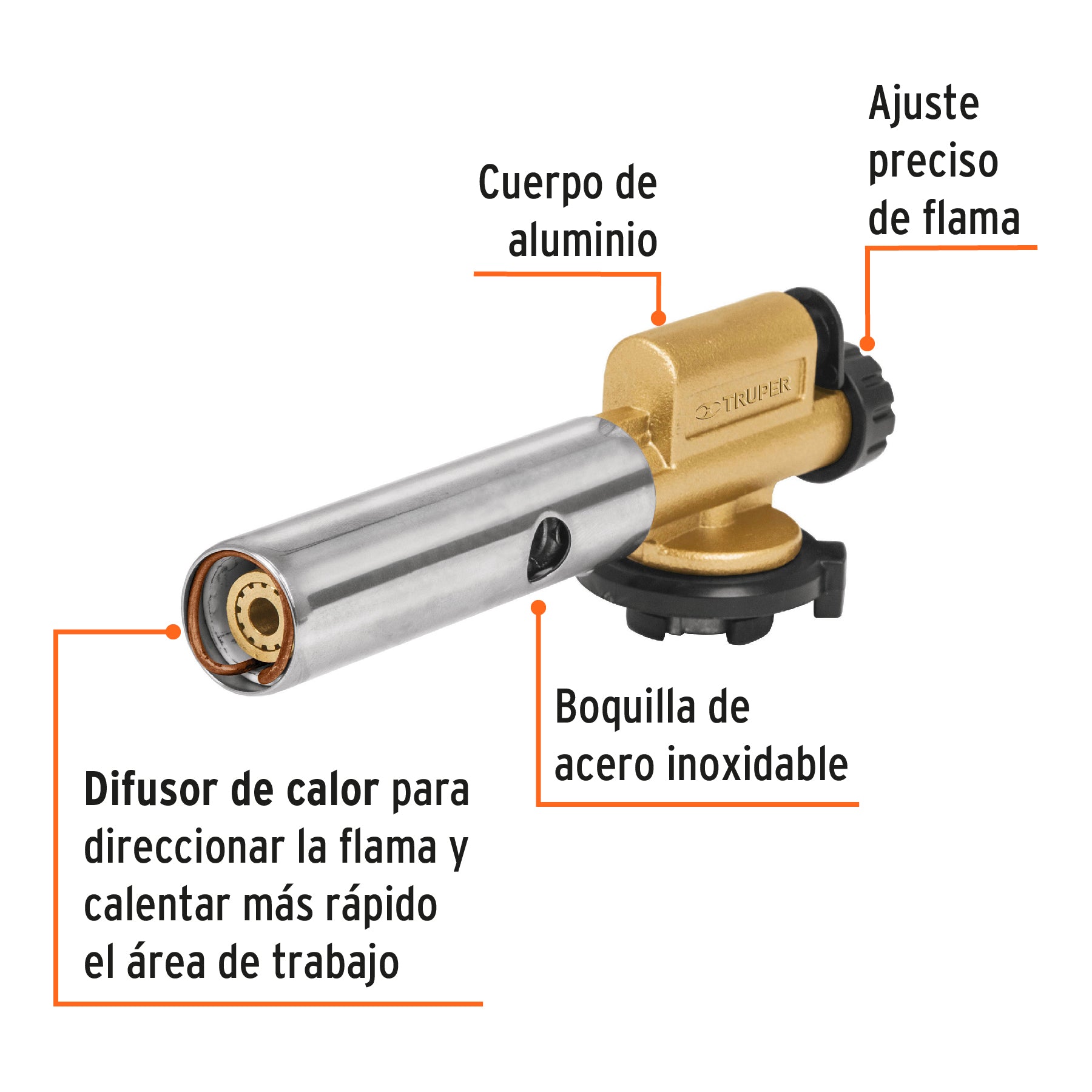 Soplete para Lata 1/4 de Vuelta Encendido Electronico Truper