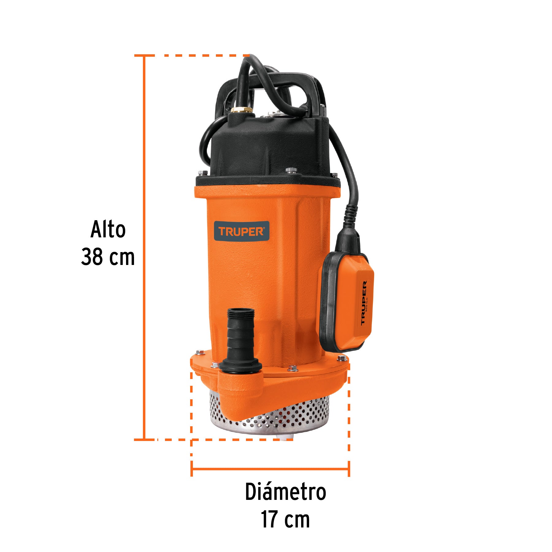 Bomba Sumergible Hierro Fundido Agua Limpia 1 HP TRUPER