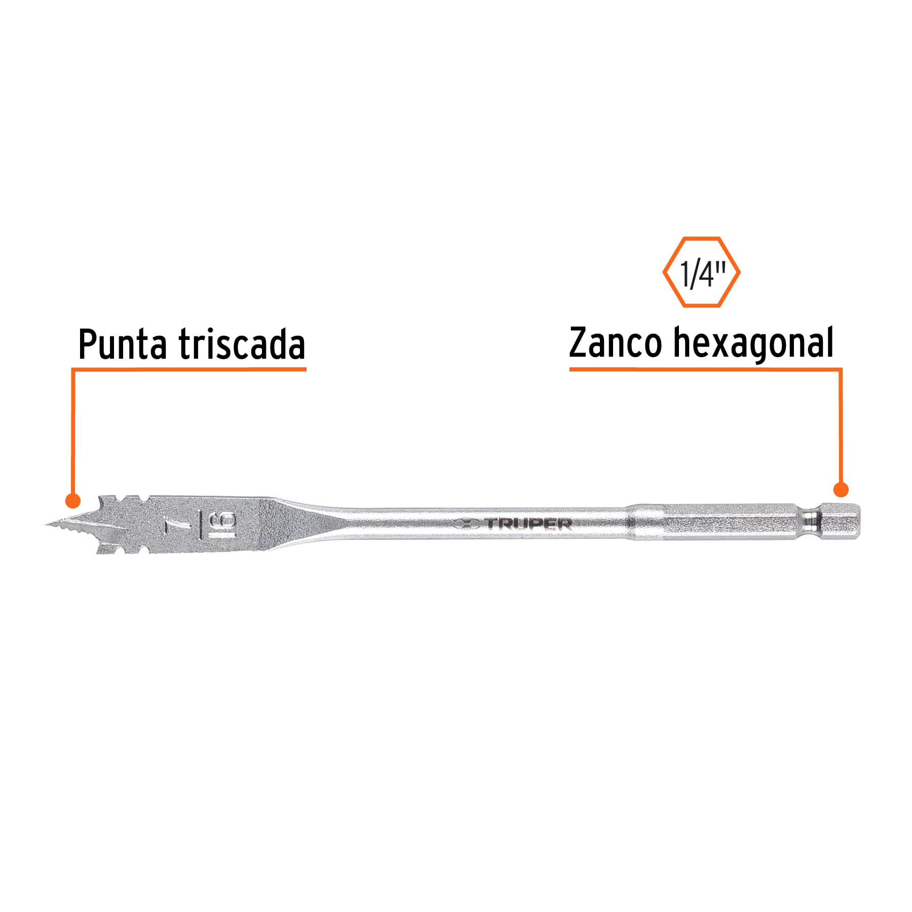 Broca para Madera Tipo Manita Truper 7/16"