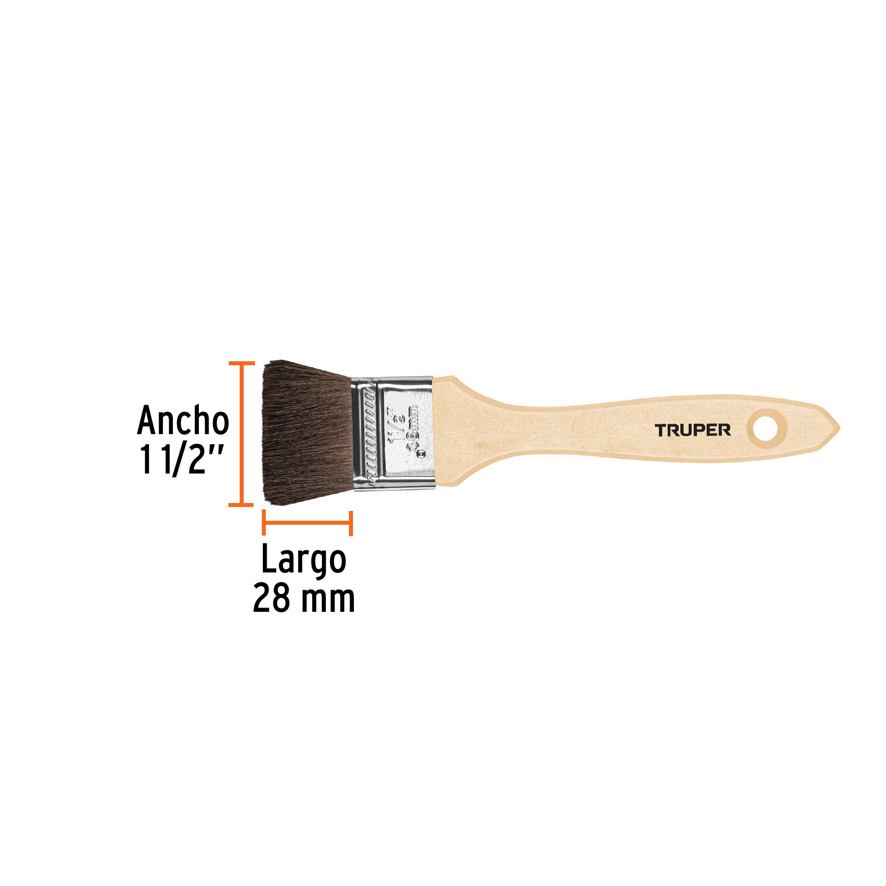 Brocha Pelo de Camello Mango Madera Truper 38 mm (1"1/2)