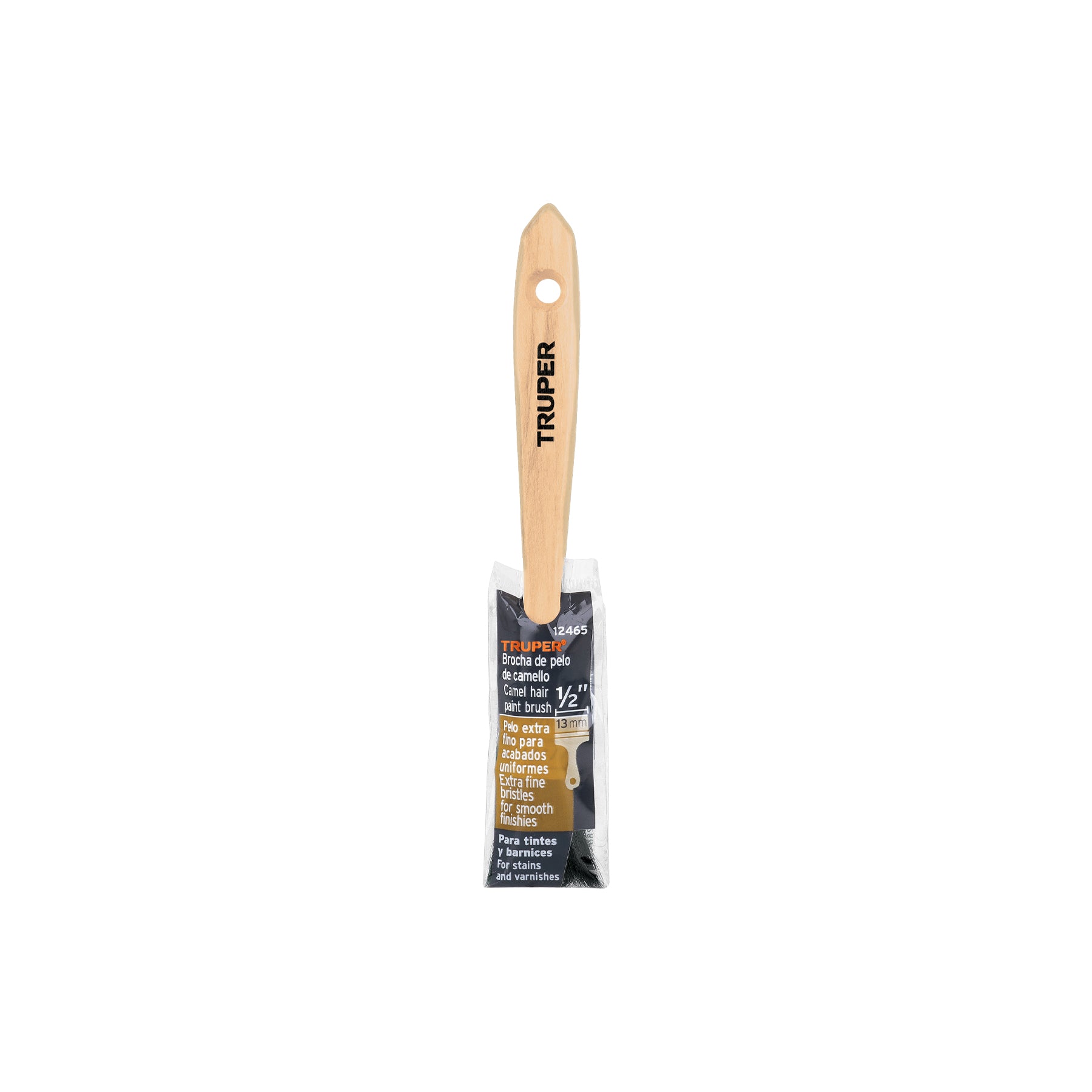 Brocha Pelo de Camello Mango Madera Truper 13 mm (1/2")