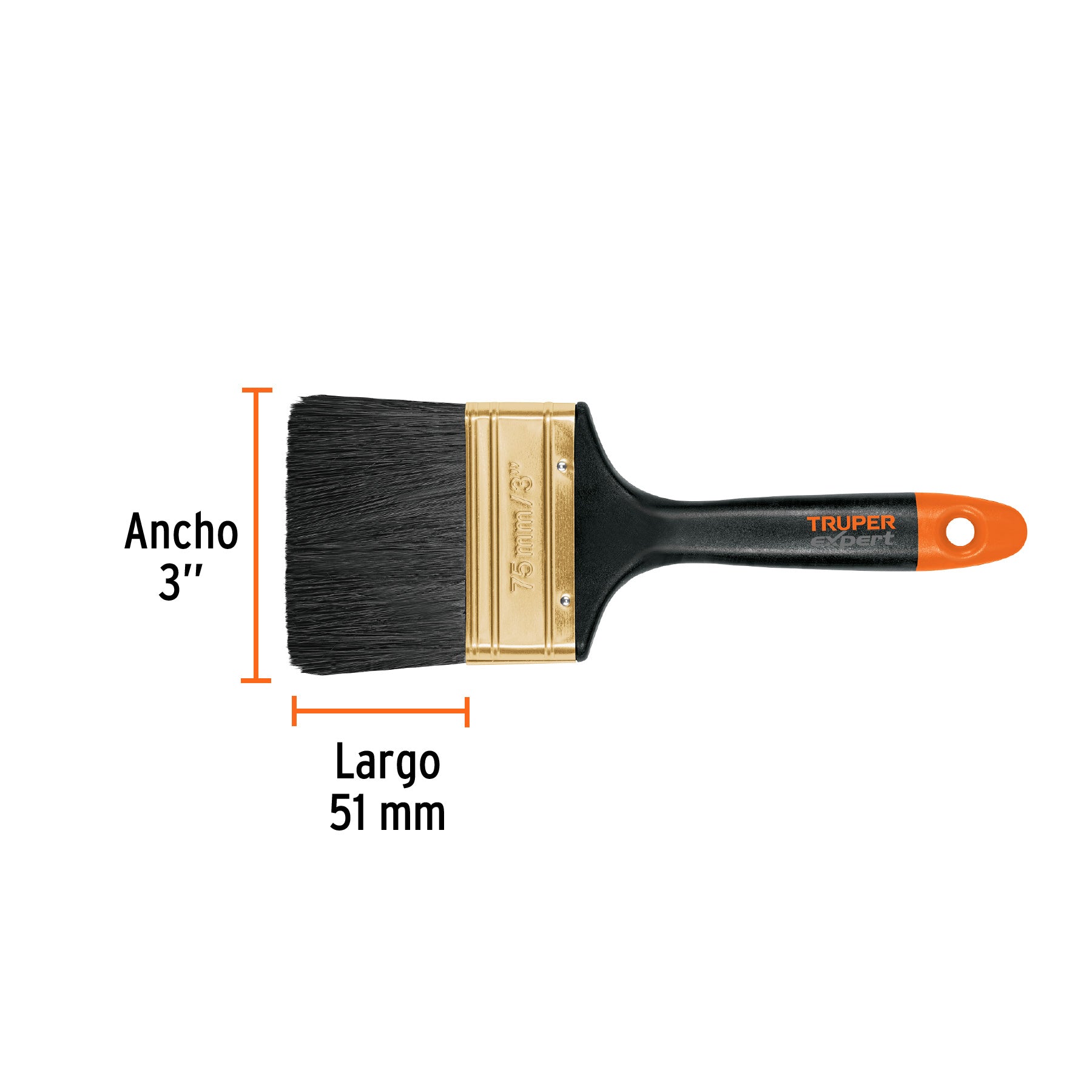 Brocha Profesional Mango de Plastico Truper 75 mm (3")