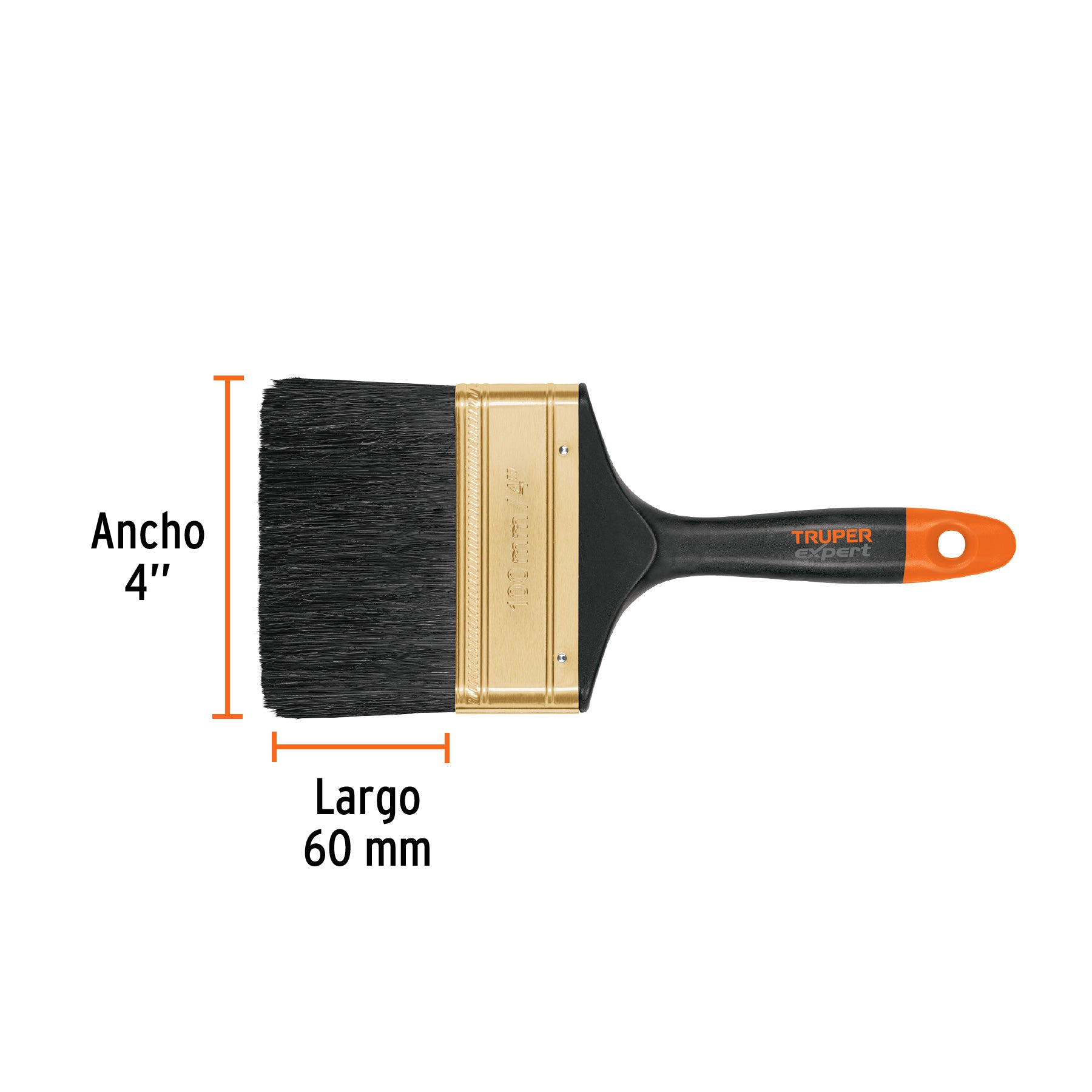 Brocha Profesional Mango de Plastico Truper 100 mm (4")