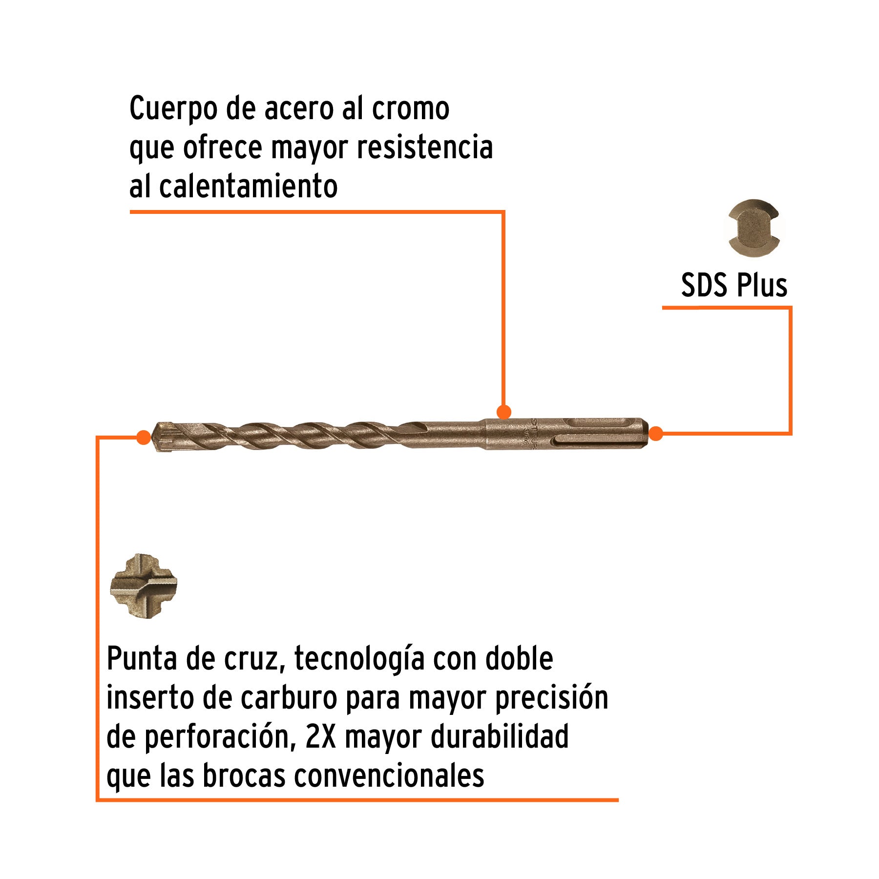 Broca para Concreto SDS Plus Truper 3/8" X 6"