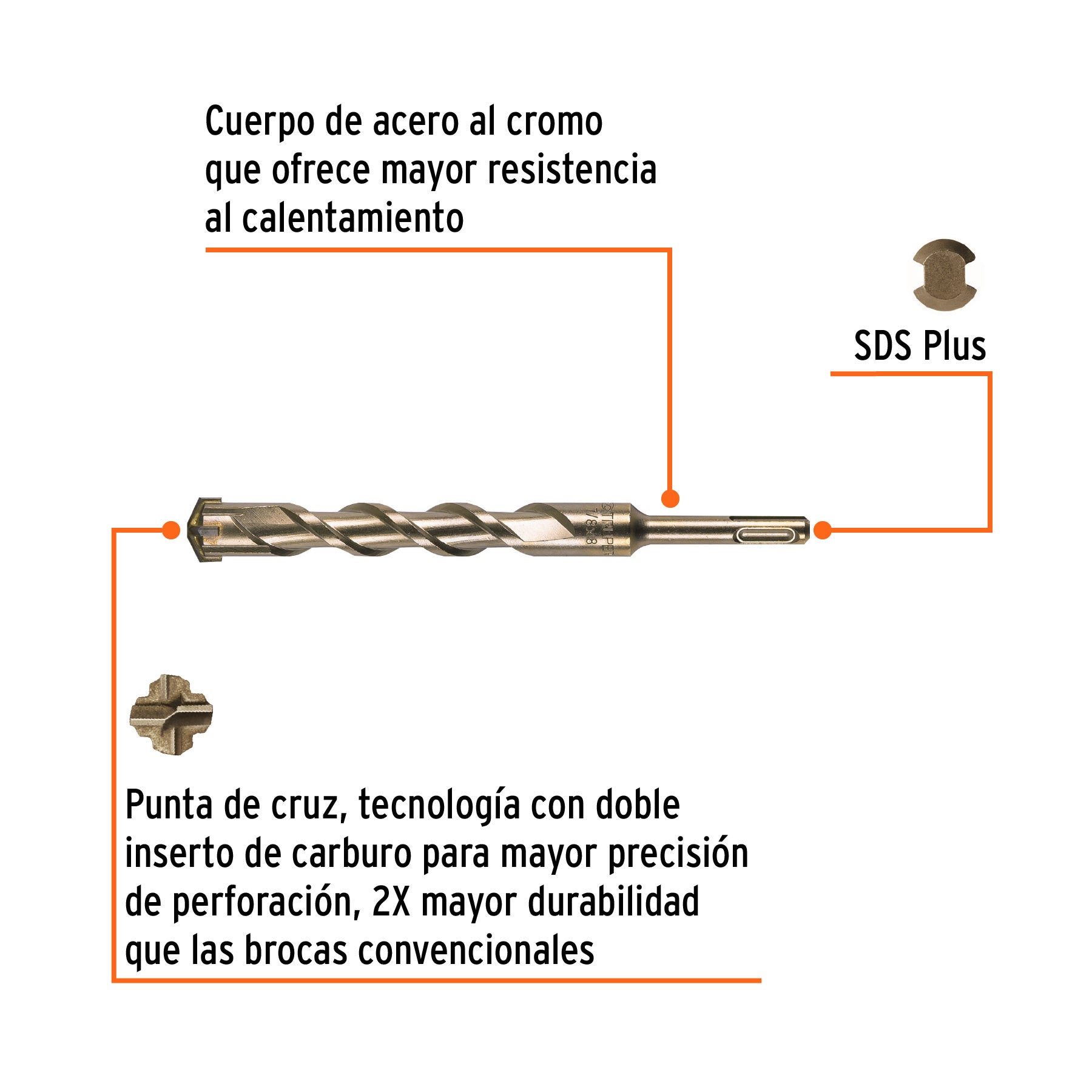 Broca para Concreto SDS Plus Truper 7/8" X 8"