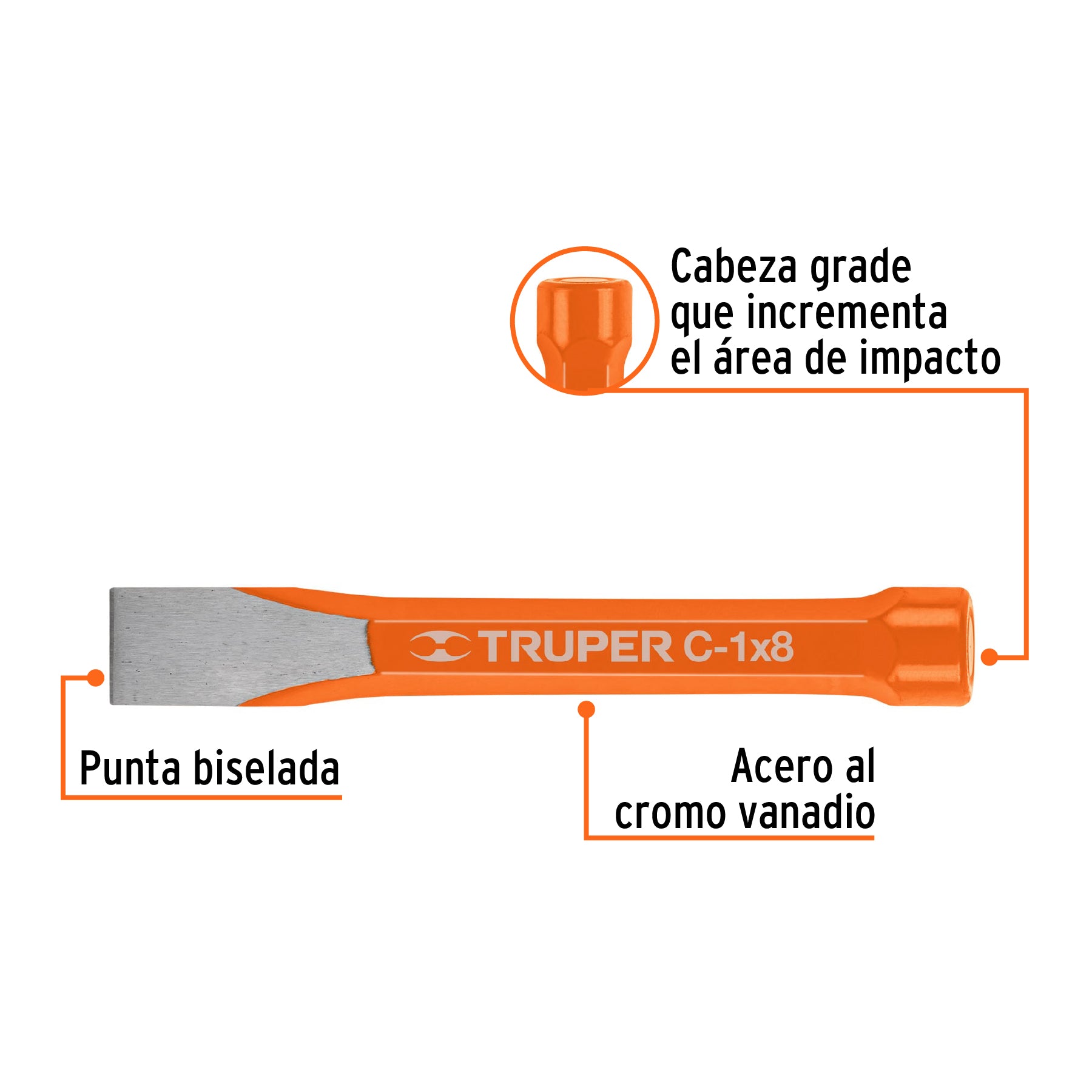 Cincel de Corte Frio Truper 1" x 8"