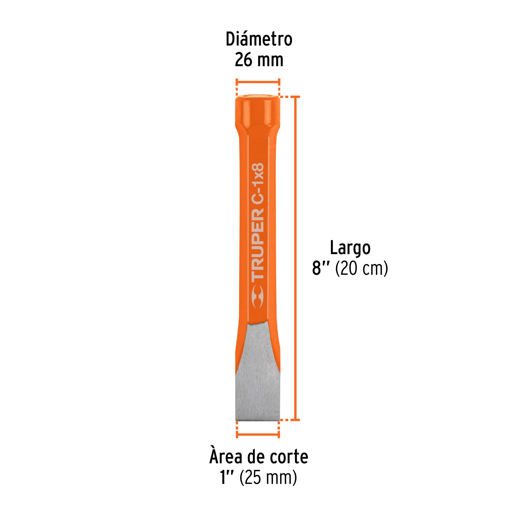 Cincel de Corte Frio Truper 1" x 8"