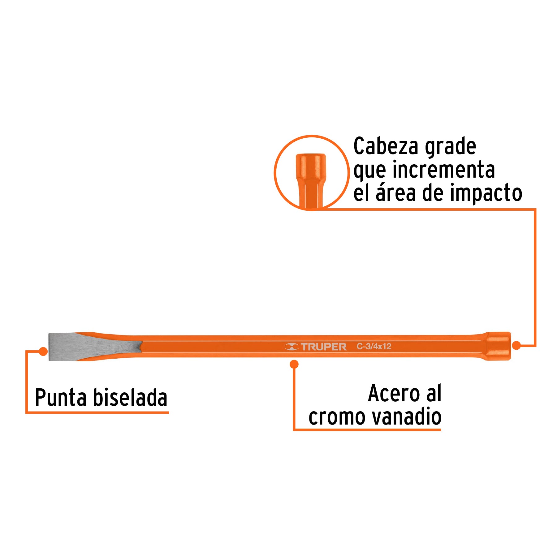 Cincel de Corte Frio Truper 3/4" x 12"