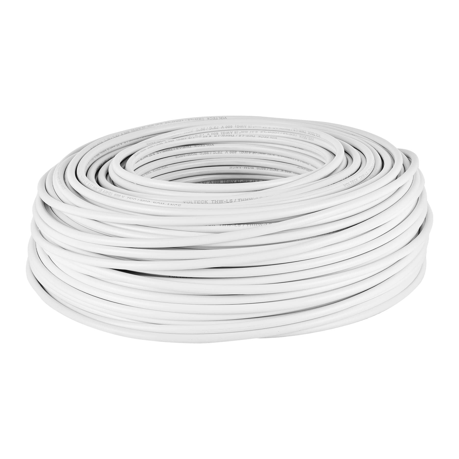 Cable THHW-LS 8 AWG Volteck Blanco Rollo 100 Metros