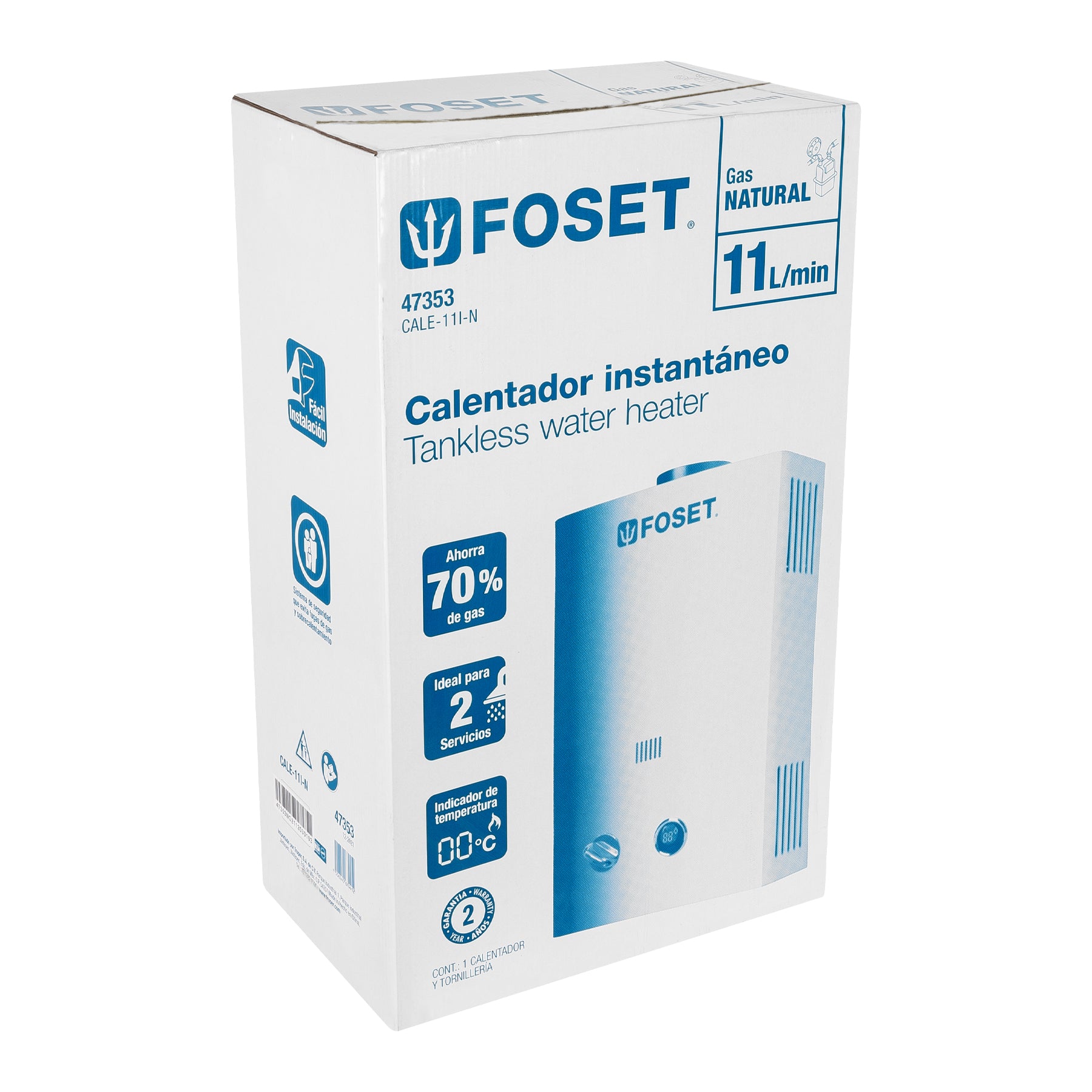 Calentador Instantaneo 11 Litros 2 Servicios Foset Gas Natural