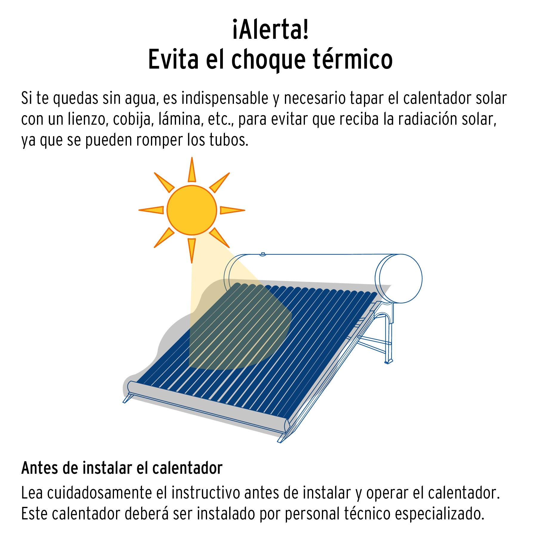 Calentador Solar de Agua de Baja Presion 8 Tubos 94 Litros Foset