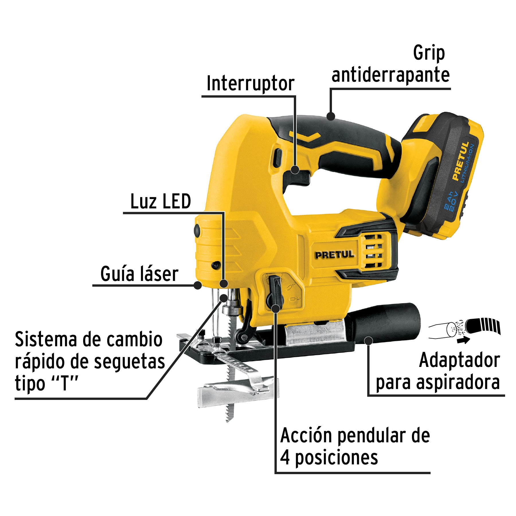 Sierra Caladora Inalambrica 20 Volts Pretul