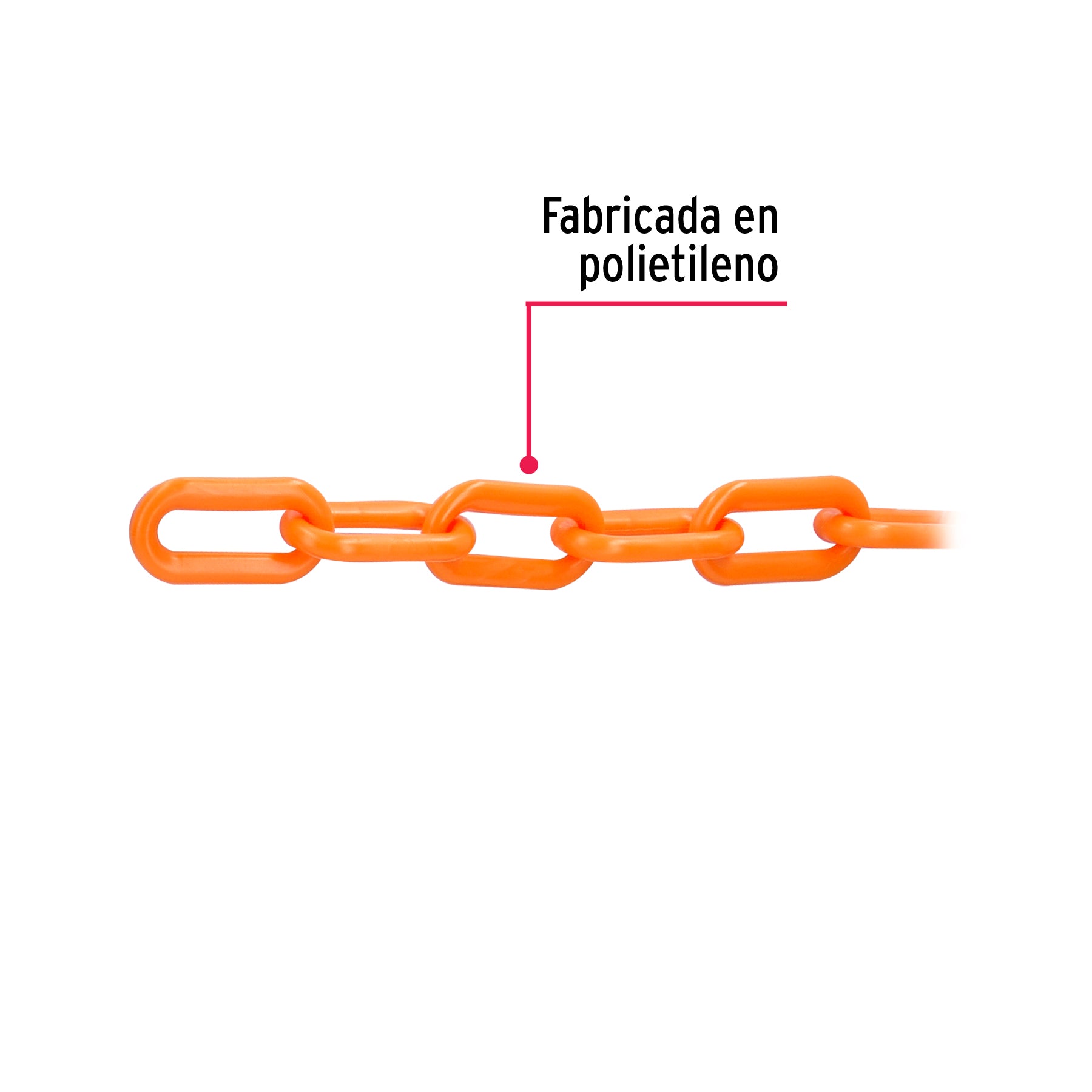 Cadena de 8 mm de plástico naranja Truper por Metro