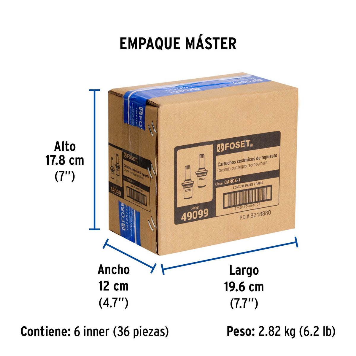 Juego de 2 Cartuchos Ceramicos para Mezcladoras FOSET