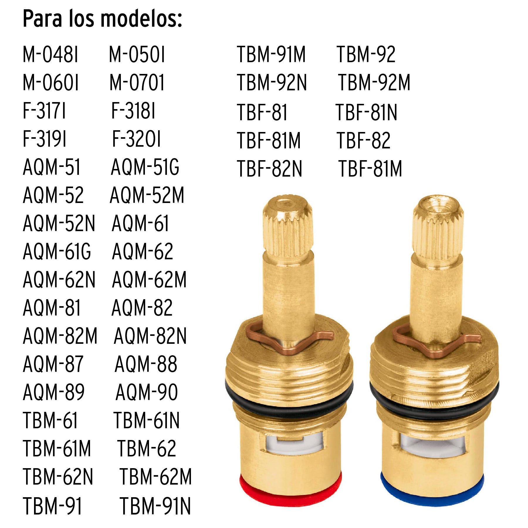 Juego de 2 Cartuchos Ceramicos para Mezcladoras FOSET TUBIG