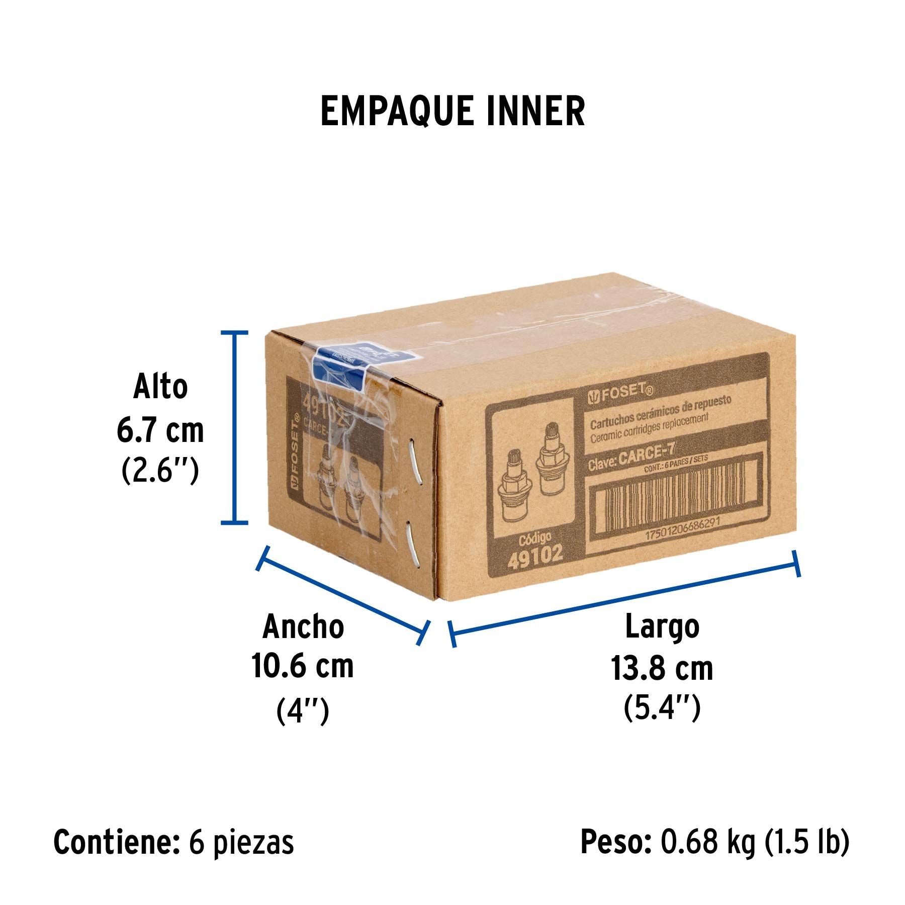 Juego de 2 Cartuchos Ceramicos para Llaves de Empotrar FOSET