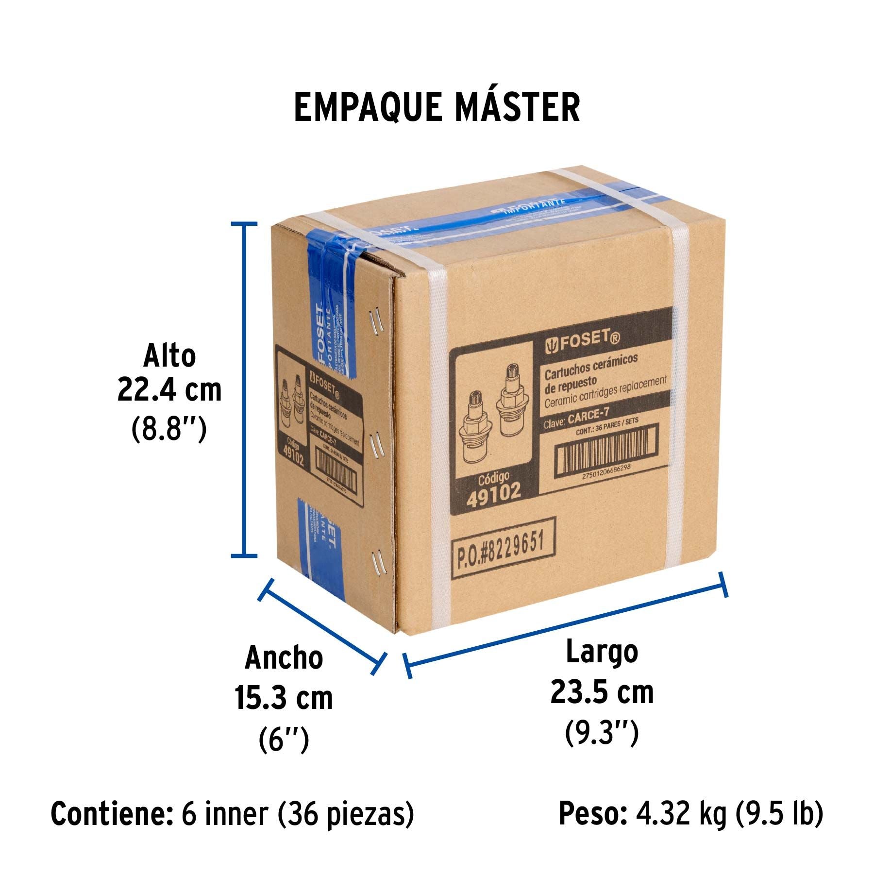 Juego de 2 Cartuchos Ceramicos para Llaves de Empotrar FOSET