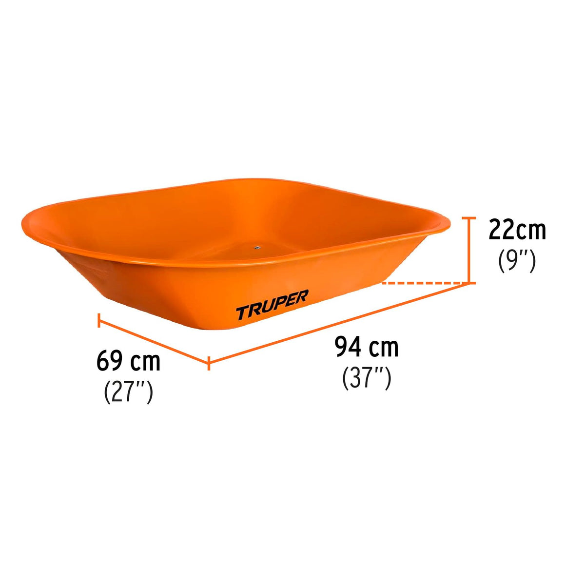 Carretilla TRUPER 65 Litros Naranja Llanta Reforzada