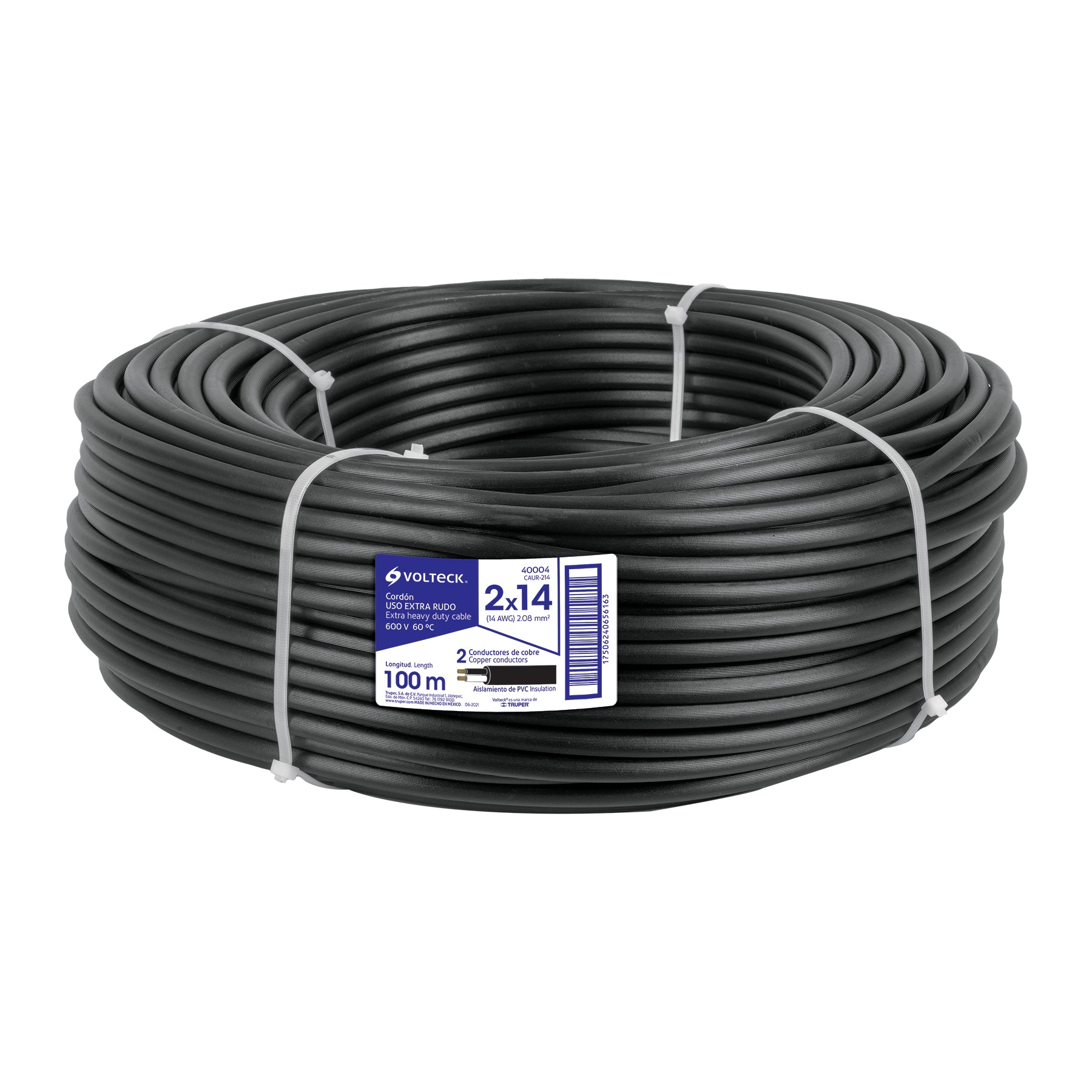 Cable Uso Extra Rudo 2 X 14 AWG Volteck Rollo 100 Metros