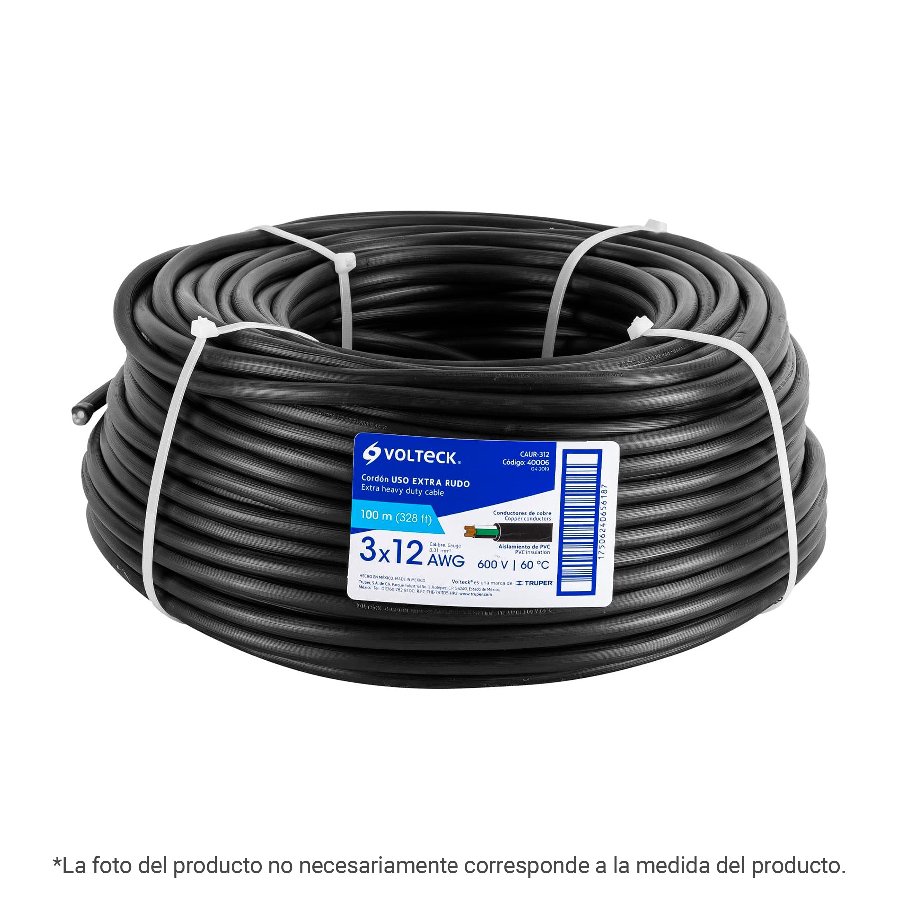 Cable Uso Extra Rudo 3 X 10 AWG Volteck por Metro