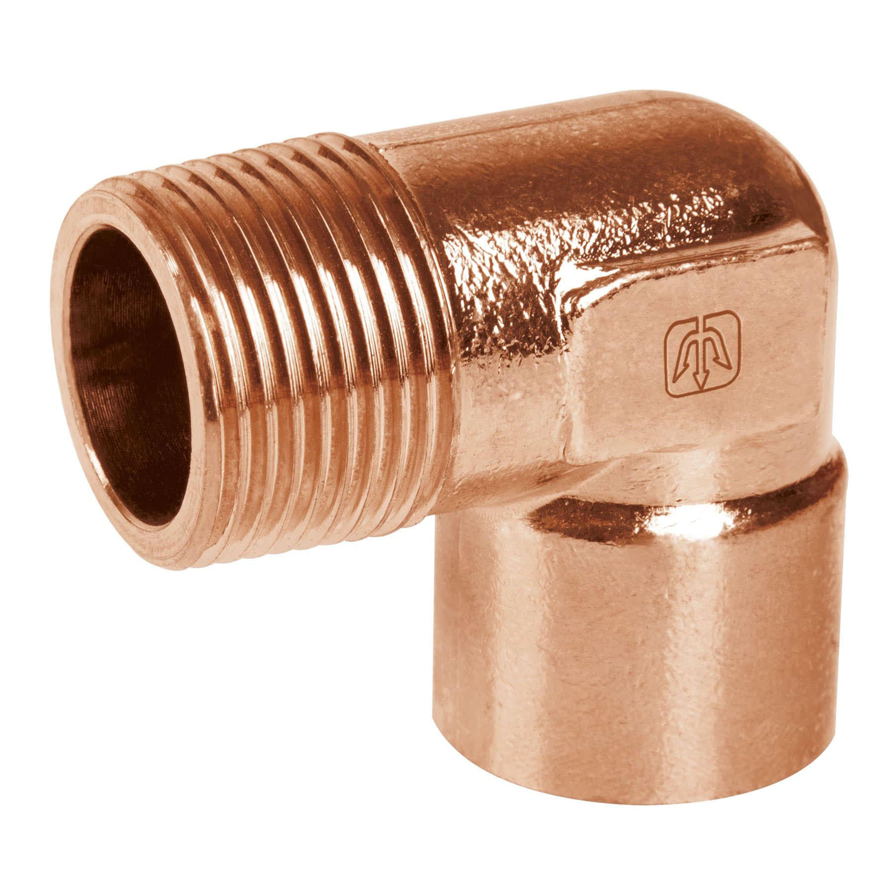 Codo Cobre 90° Rosca Exterior 1/2" (13 mm) Foset