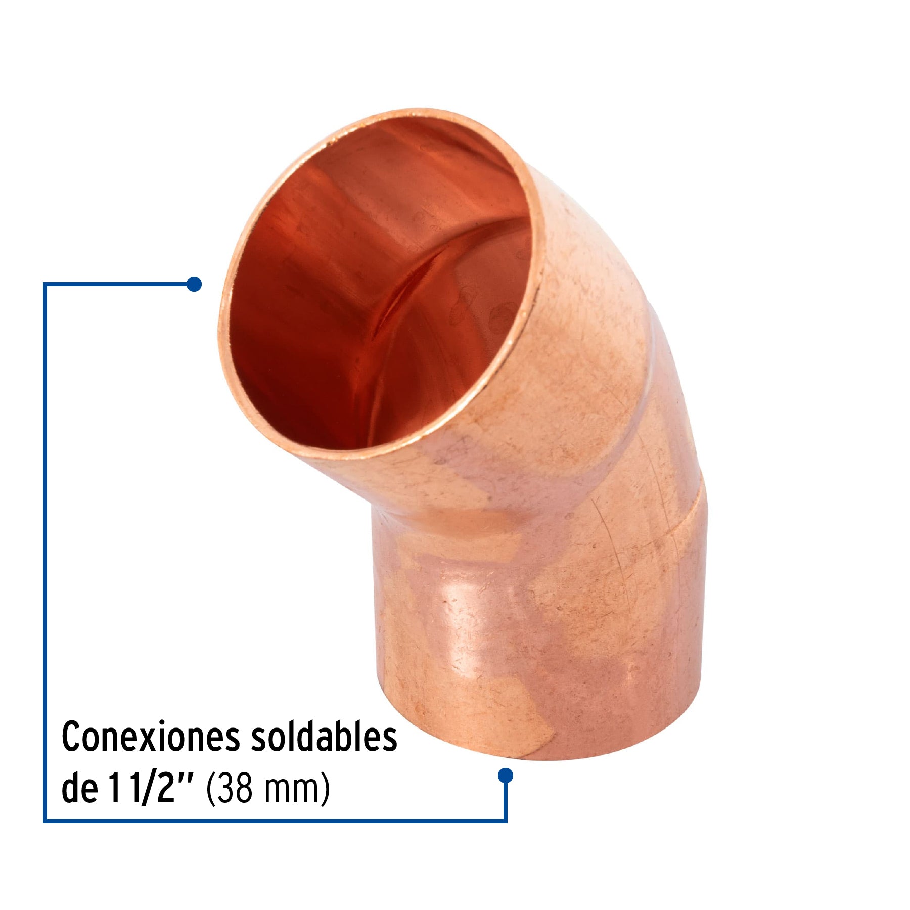 Codo Cobre 45° X 1"1/2 (38 mm) Foset