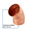 Codo Cobre 45° X 2" (50 mm) Copperflow