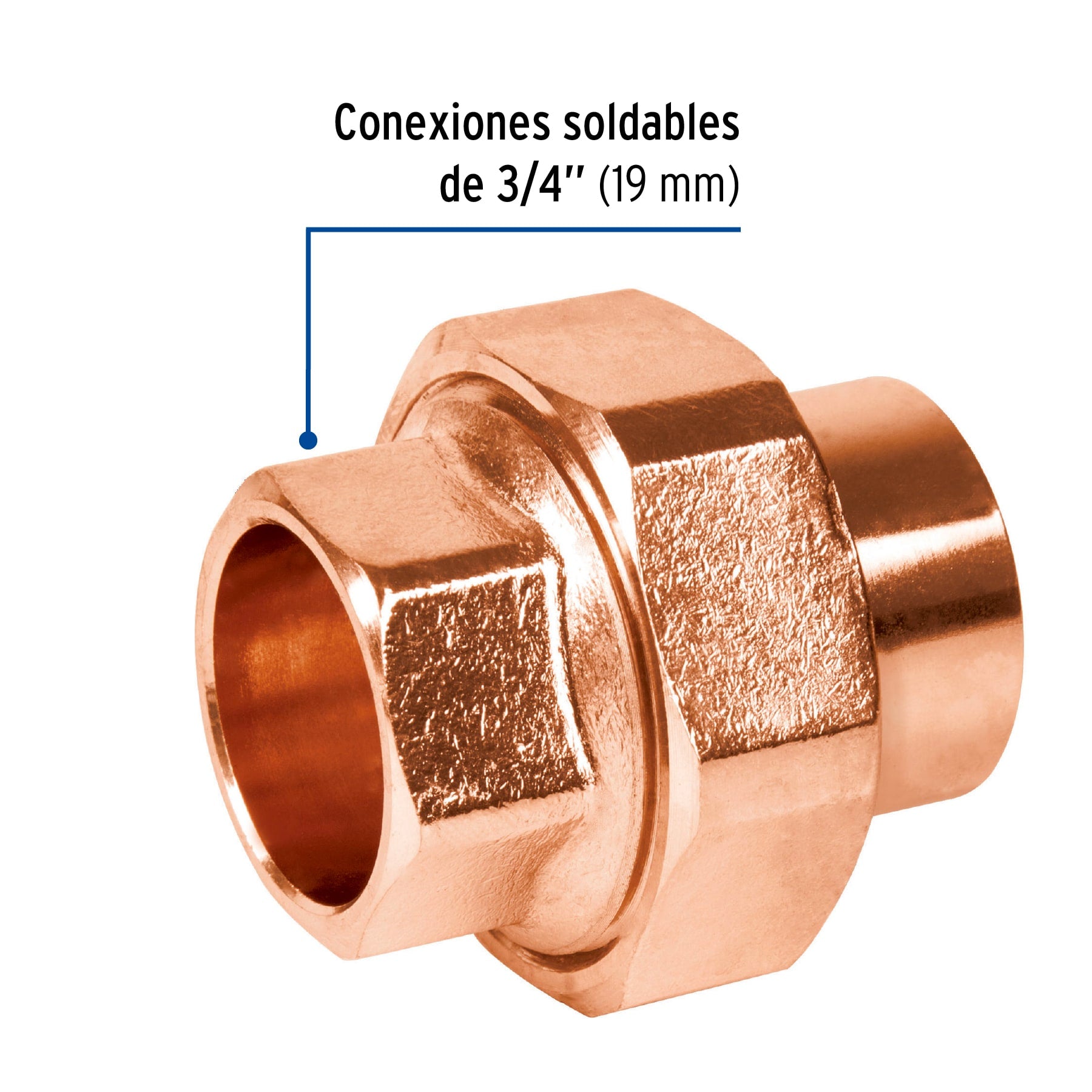 Tuerca Union Cobre Soldable 3/4" (19 mm) Foset
