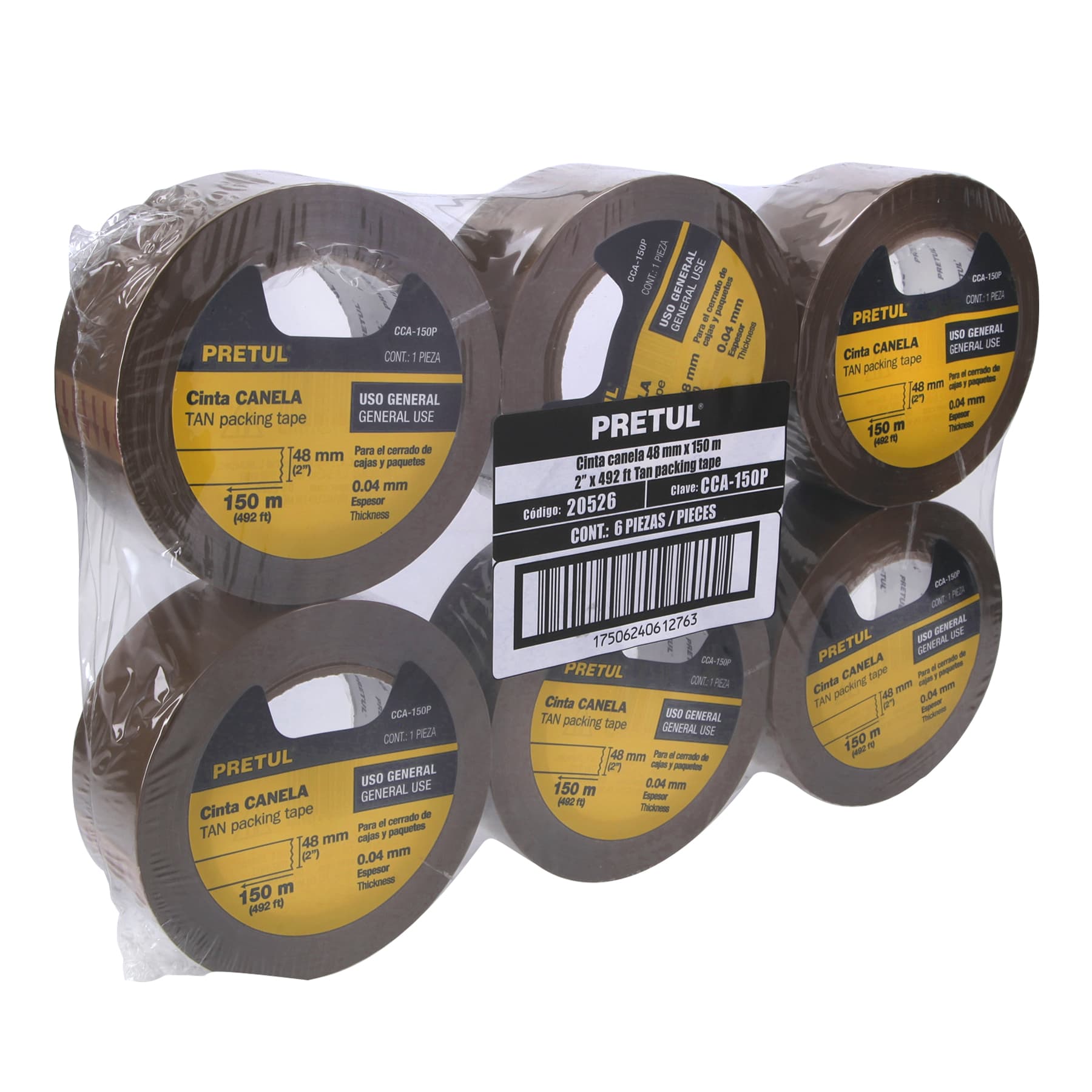 Cinta de Empaque Canela 48 mm X 150 mts Pretul