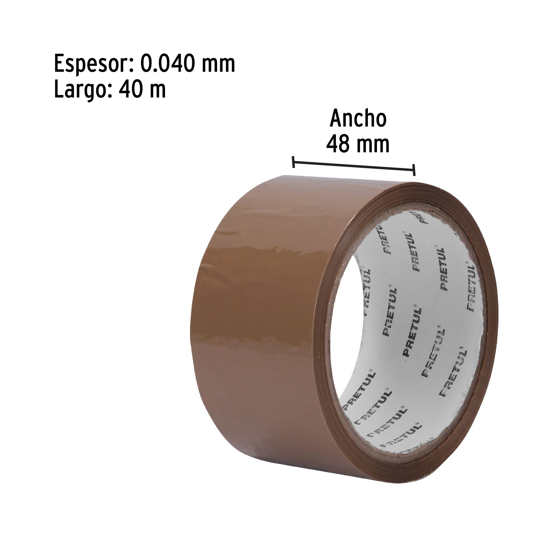Cinta de Empaque Canela 48 mm X 40 mts Pretul