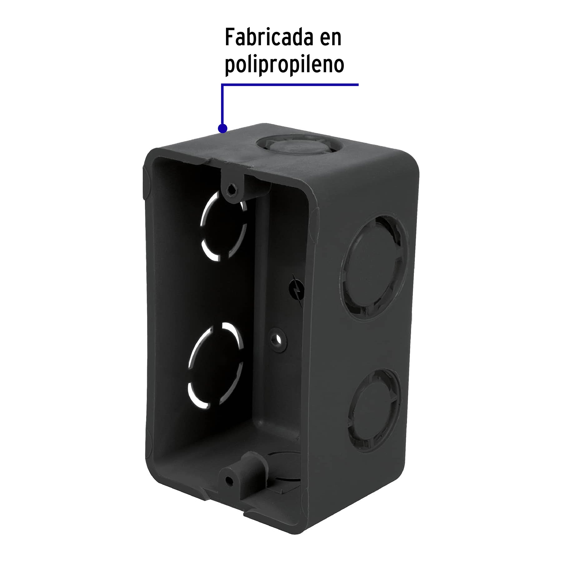Chalupa Plastica 2" x 4" Negra Volteck